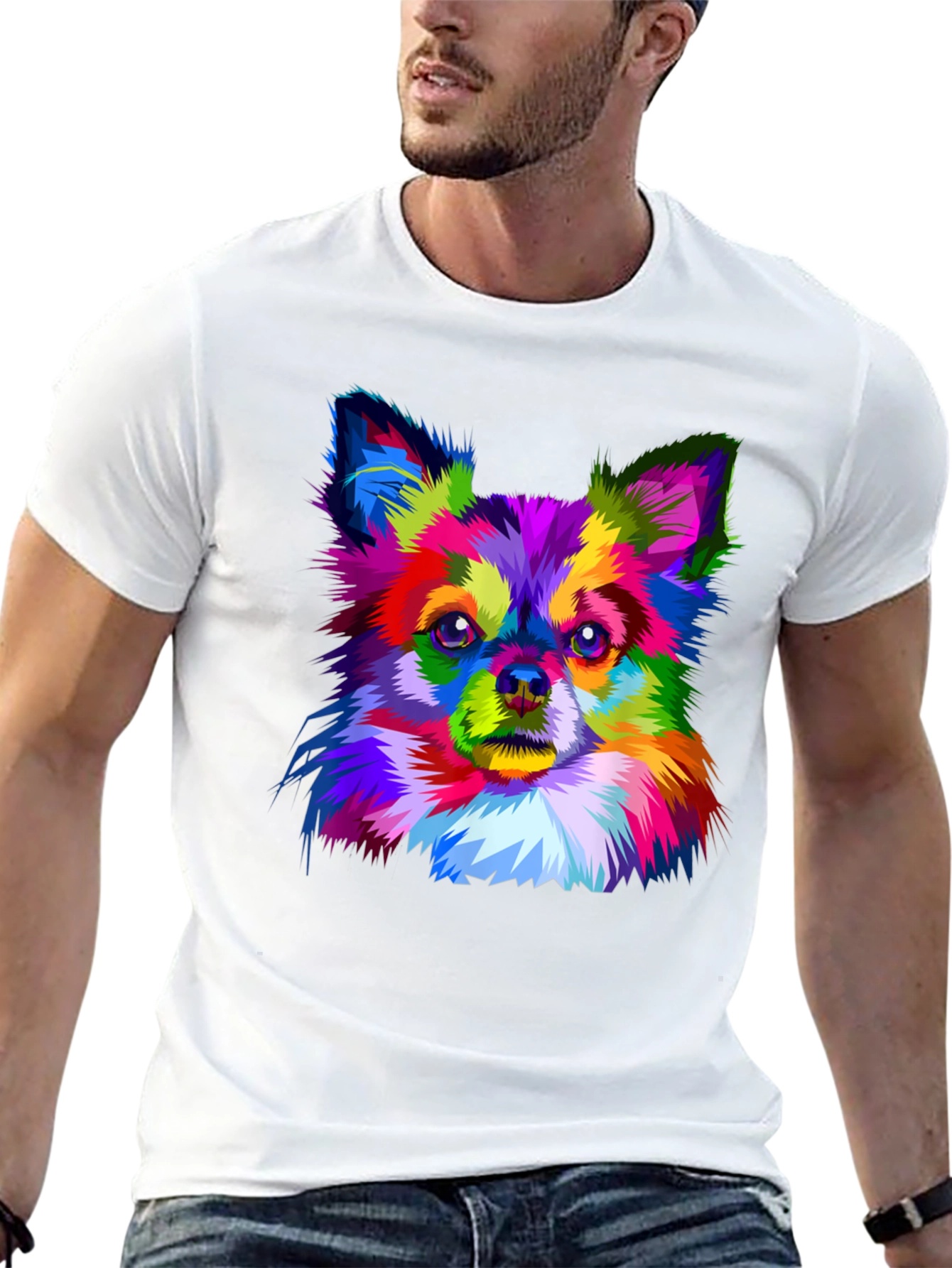 Vibrant Chihuahua Art Print Black T-Shirt