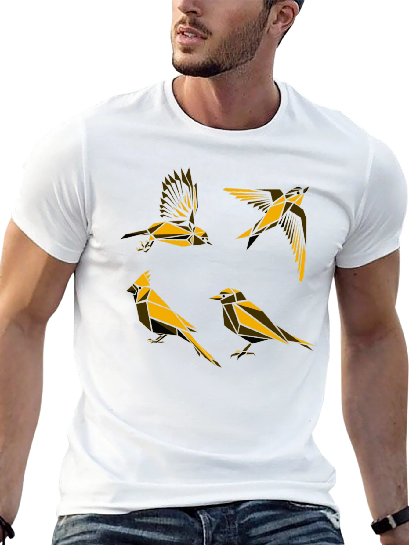 Geometric Bird T-Shirt - Modern Art Tee