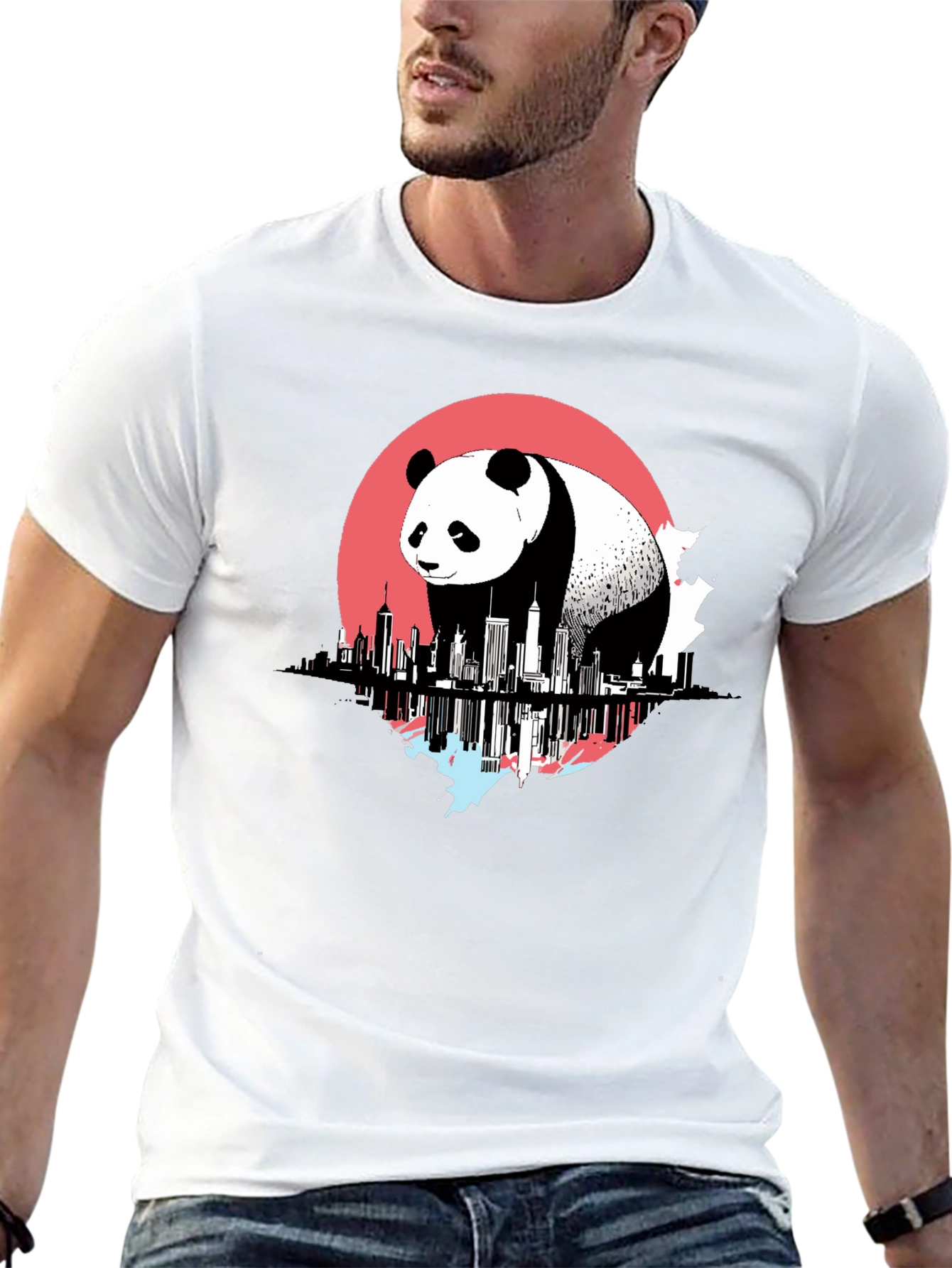 Panda Cityscape Graphic Tee