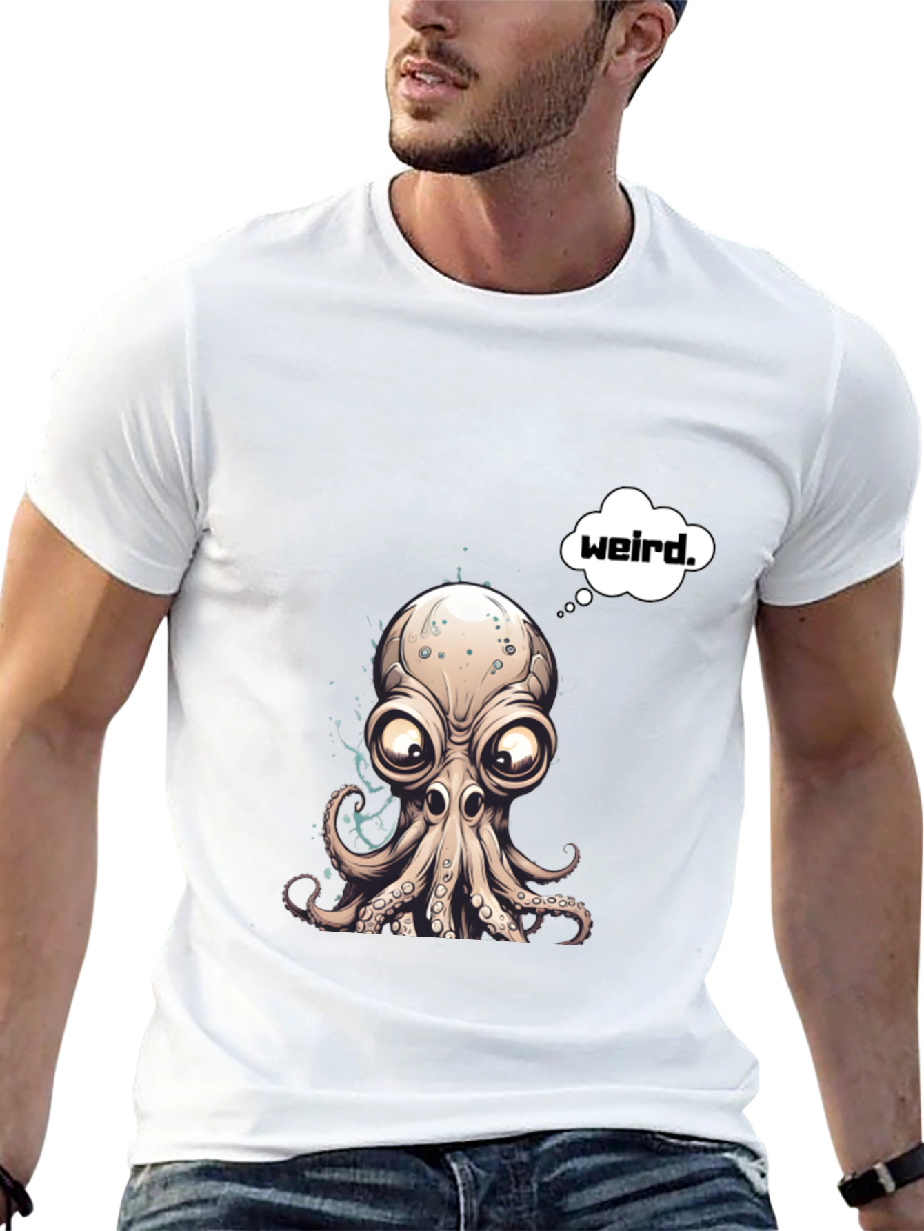 Weird Octopus Graphic T-Shirt - Unique Design