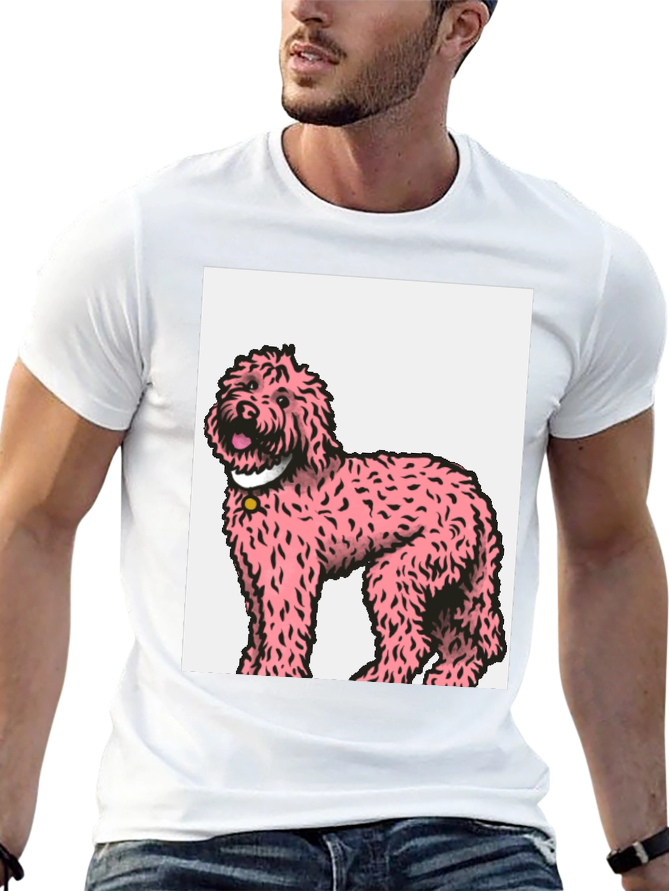 Pink Poodle Graphic Tee - Black