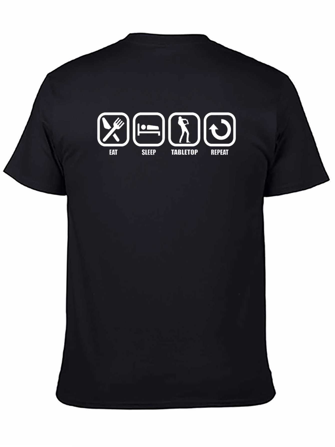 Eat Sleep Tabletop Repeat T-Shirt - Black Graphic Tee