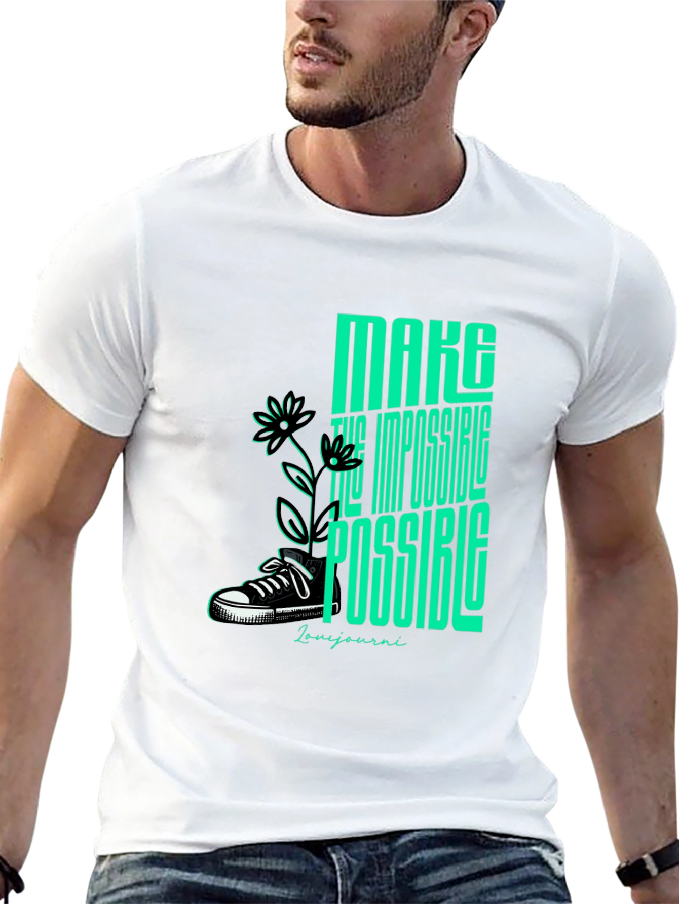 Motivational Graphic Tee - Make Impossible Possible