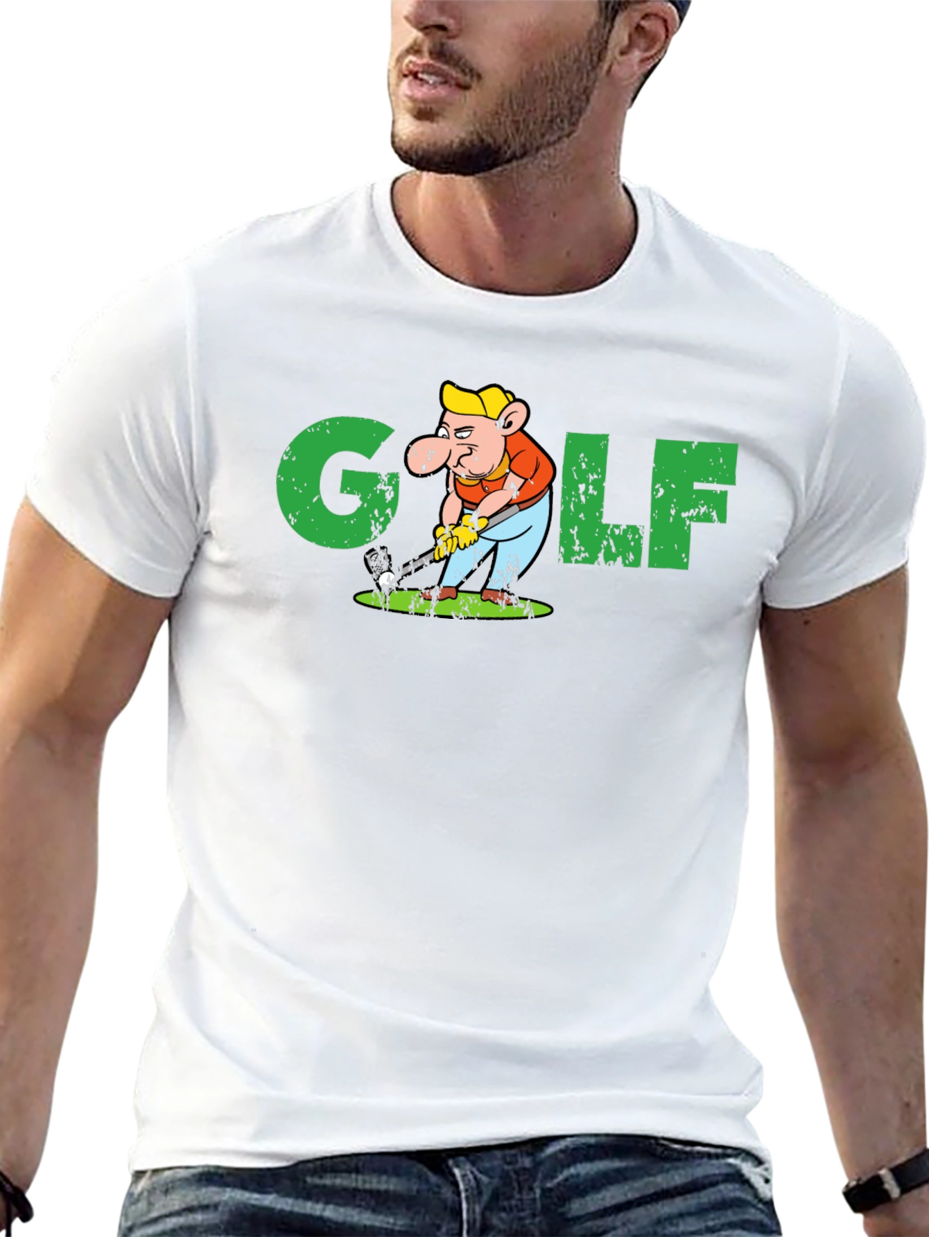 Golf Pig Graphic T-Shirt - Black Cotton Tee