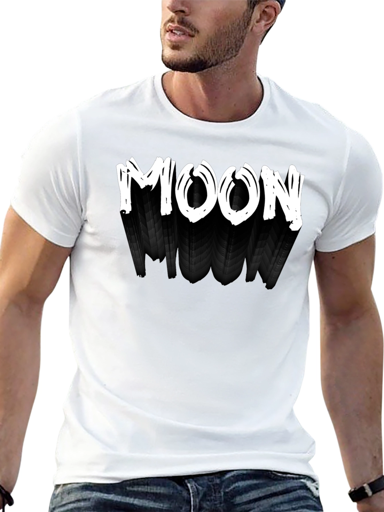 Mens Black T-Shirt - MOON Design