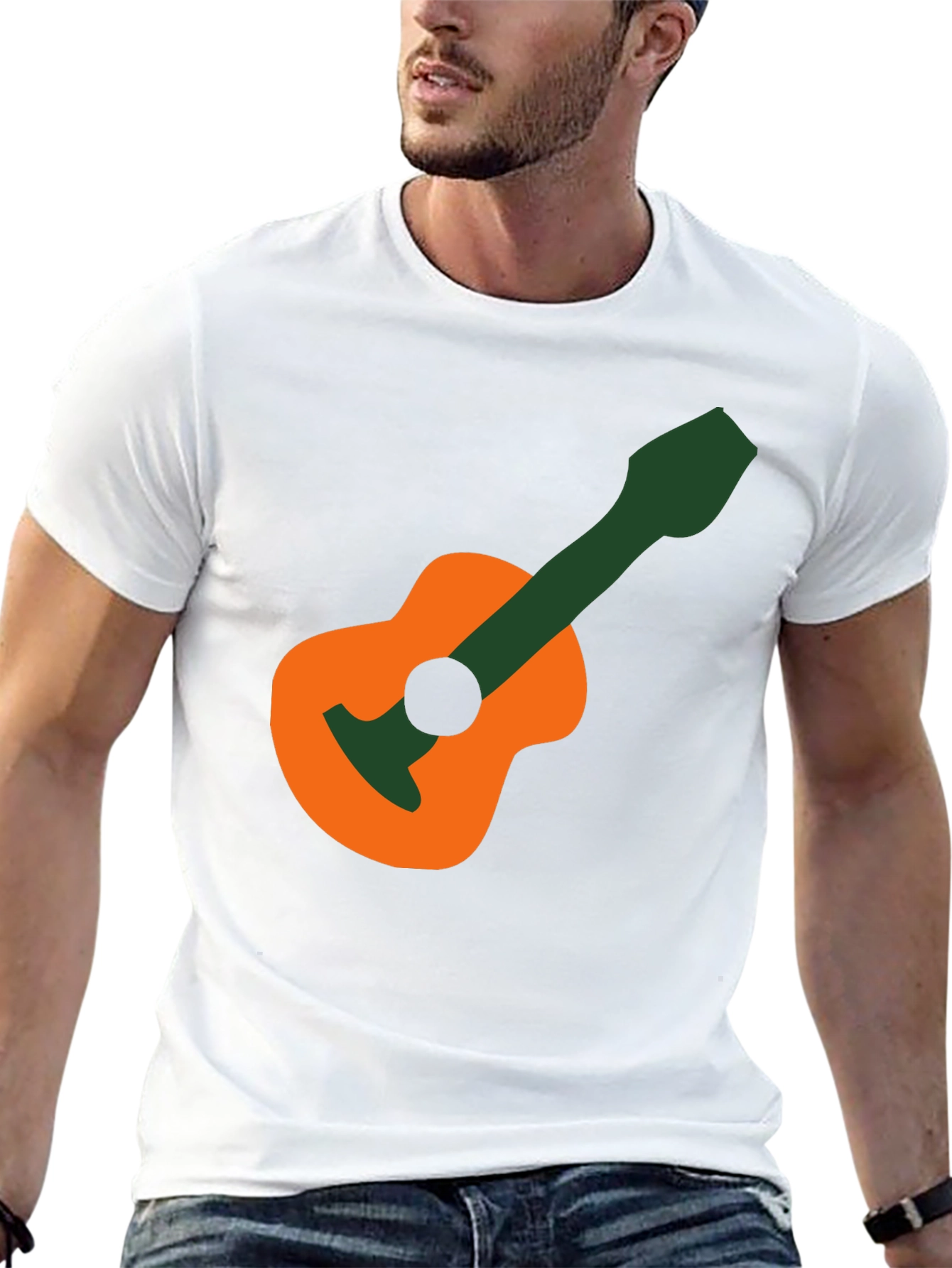 Guitar Graphic T-Shirt - Black Cotton Tee