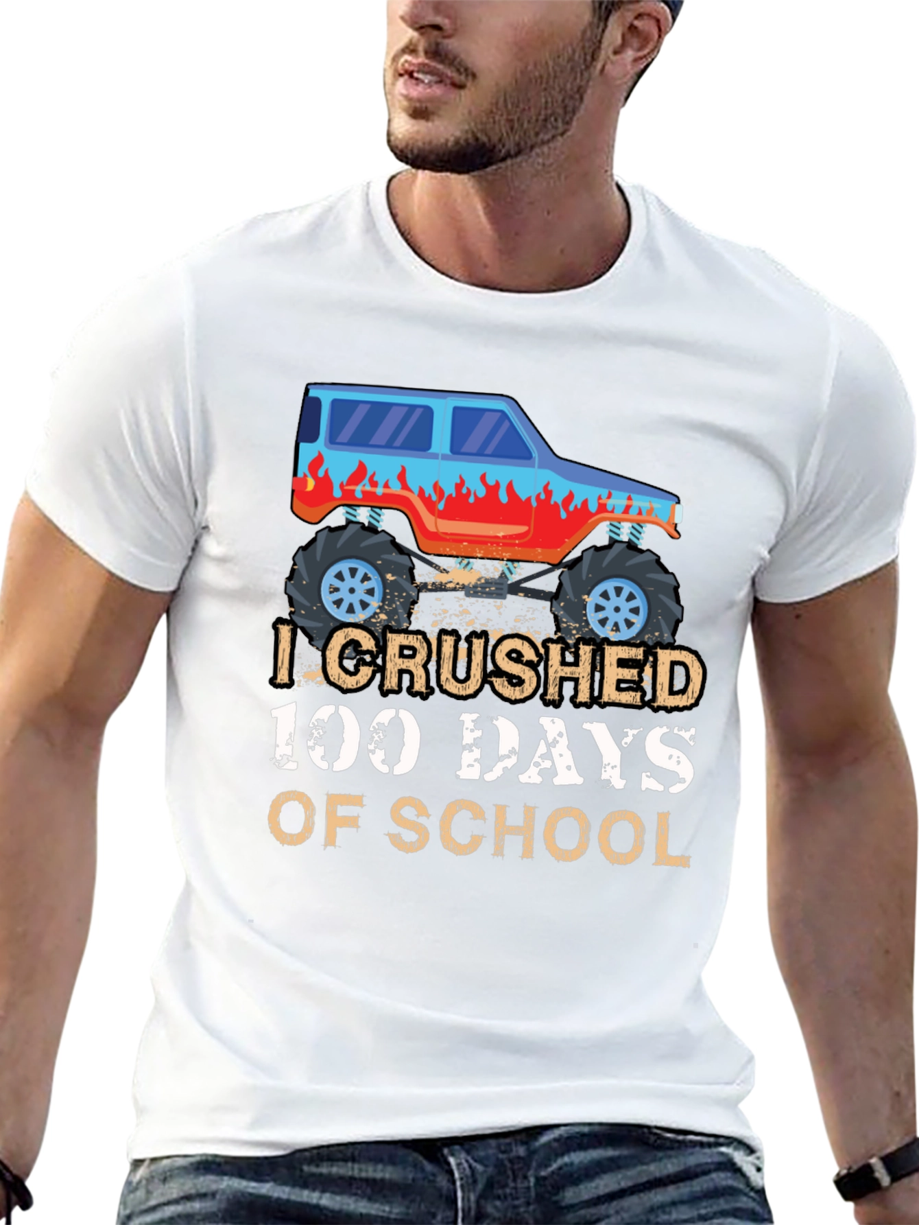 I Crushed 100 Days of School Monster Truck Tee