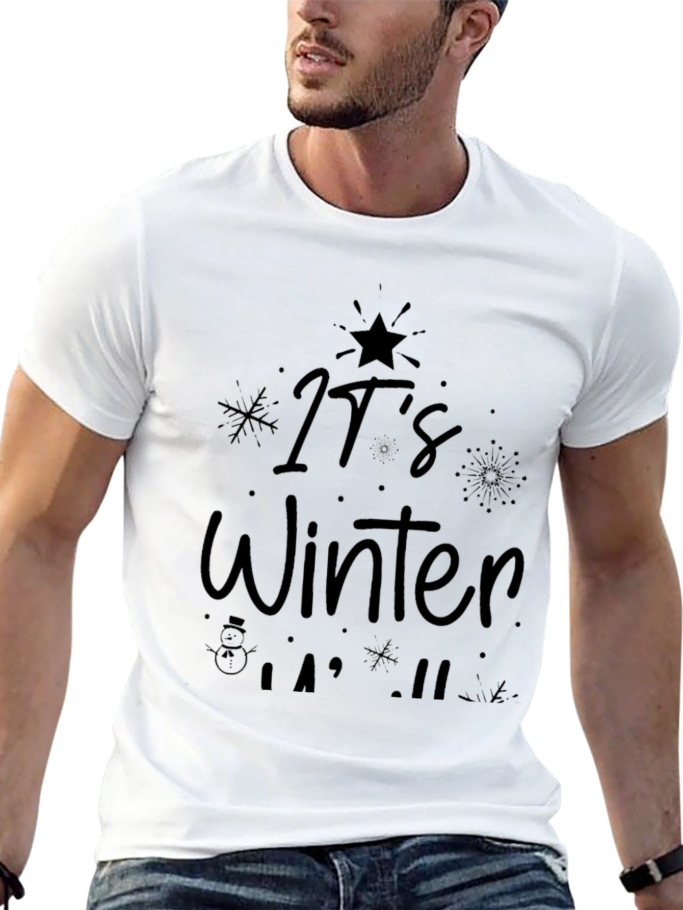 Its Winter Black Graphic Tee