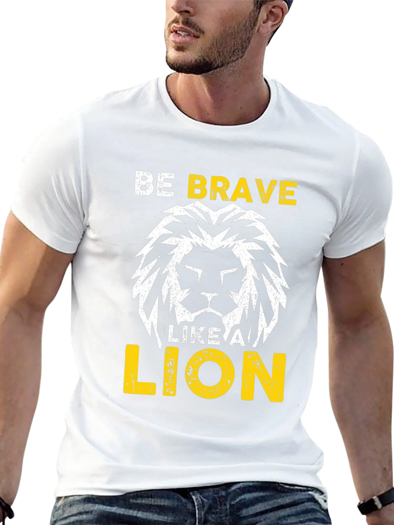 Be Brave Like A Lion Graphic Tee - Black