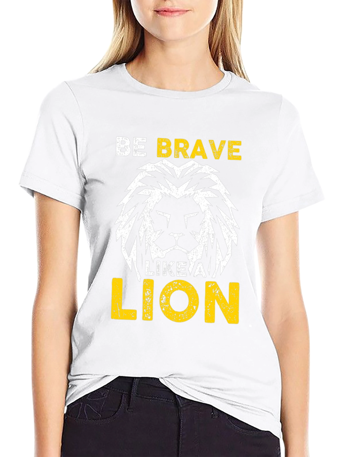Be Brave Like A Lion Graphic Tee - Black