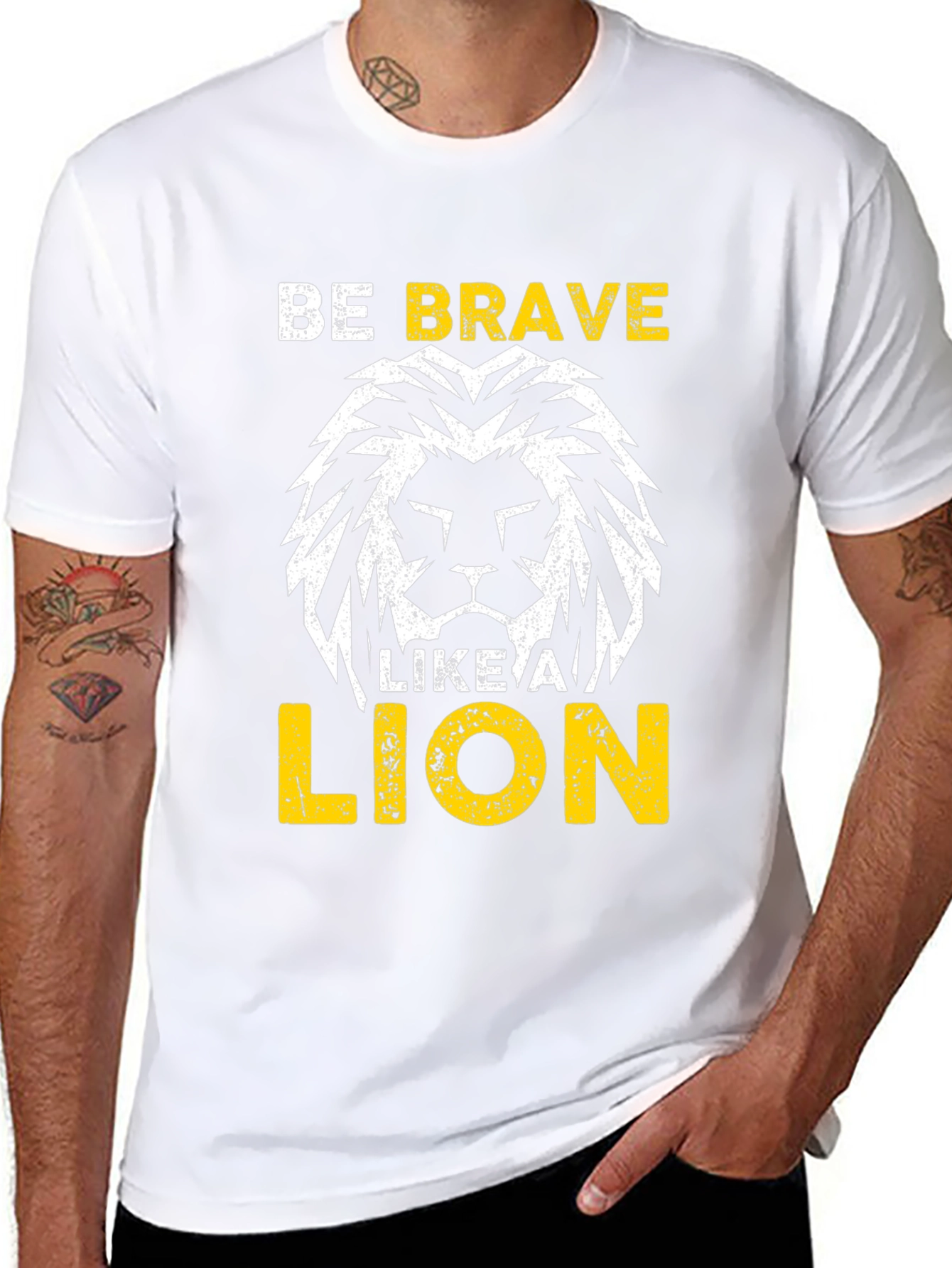 Be Brave Like A Lion Graphic Tee - Black
