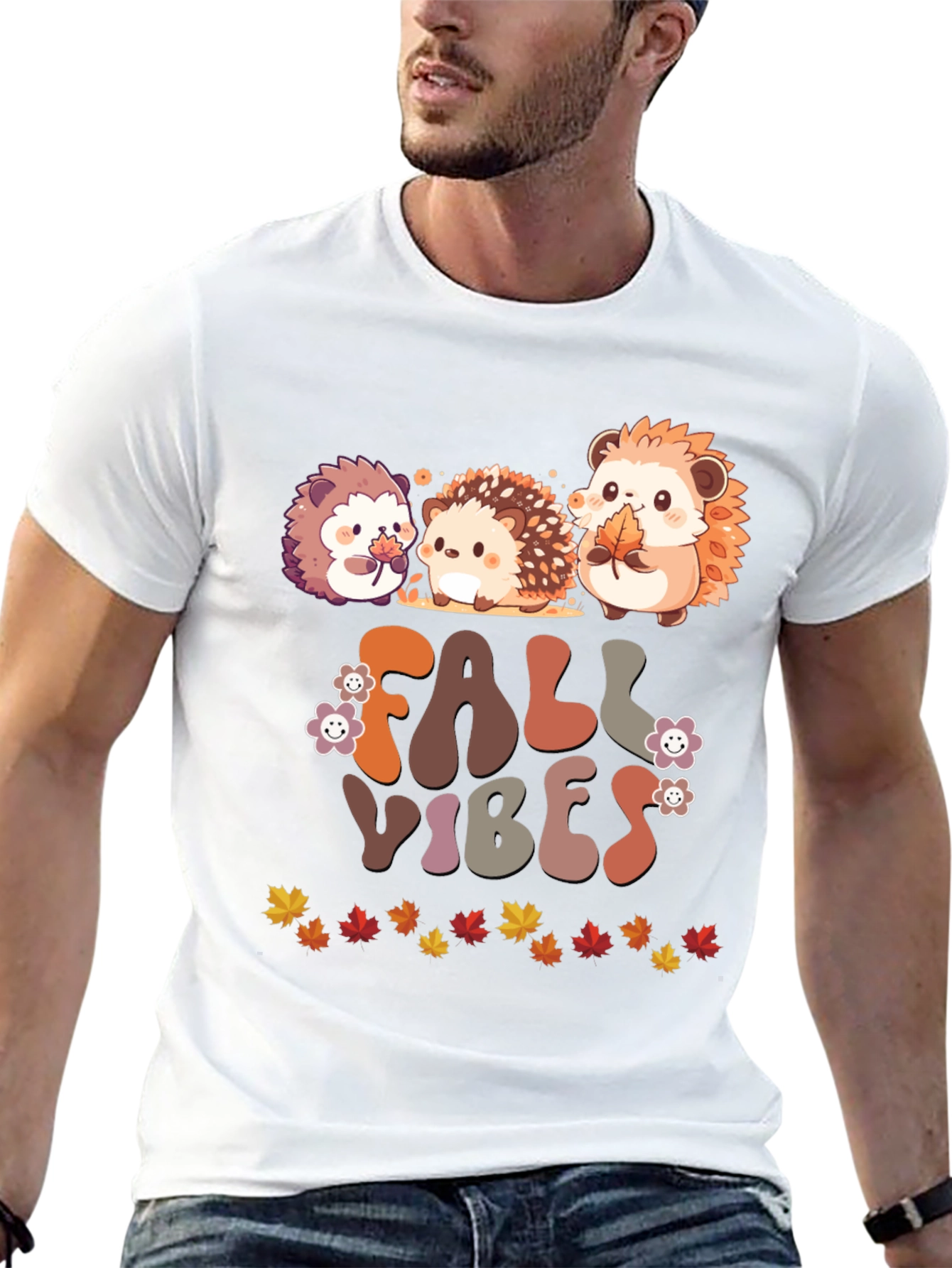 Fall Vibes Hedgehog Graphic T-Shirt