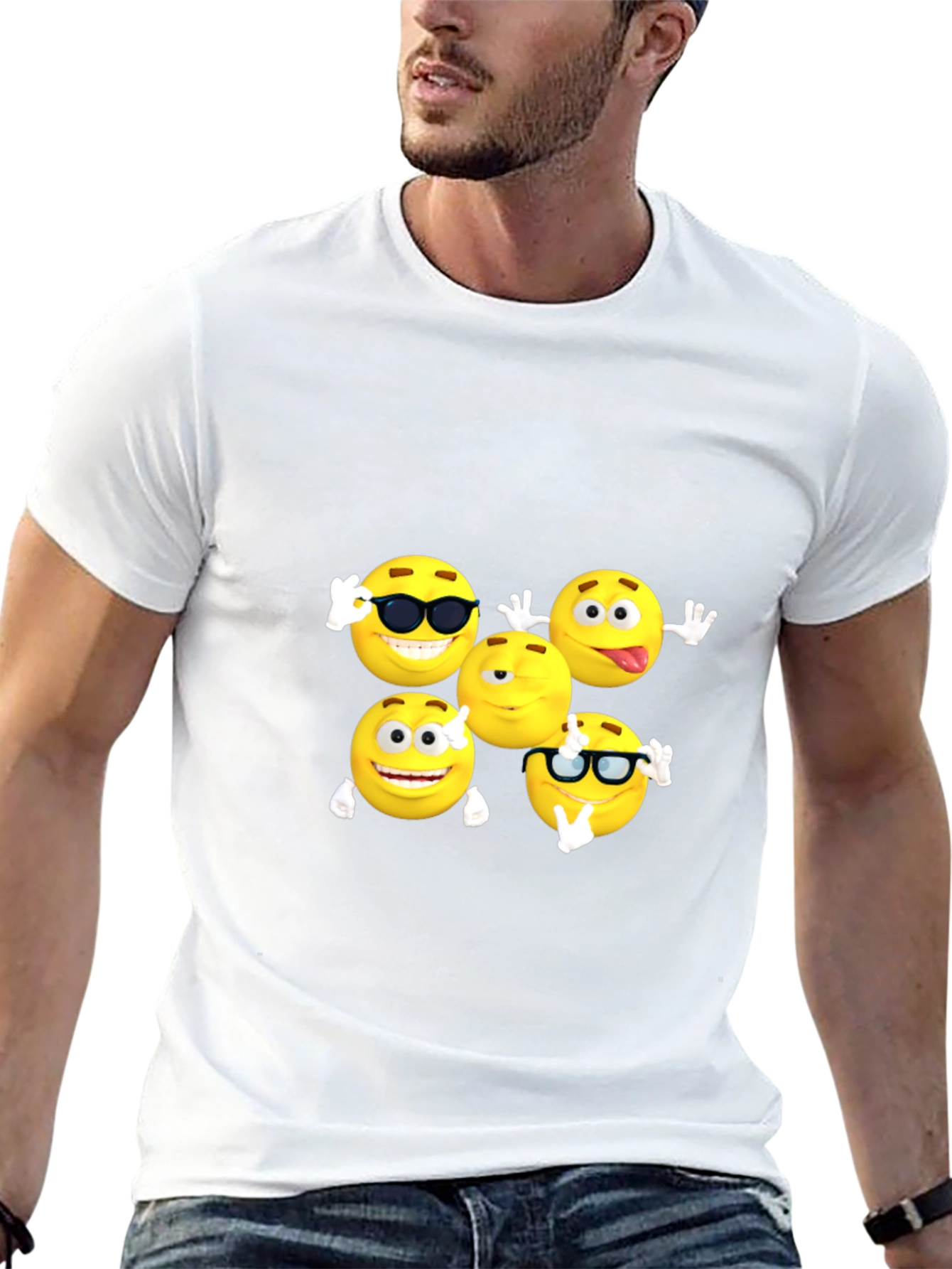 Emoji Faces Black T-Shirt