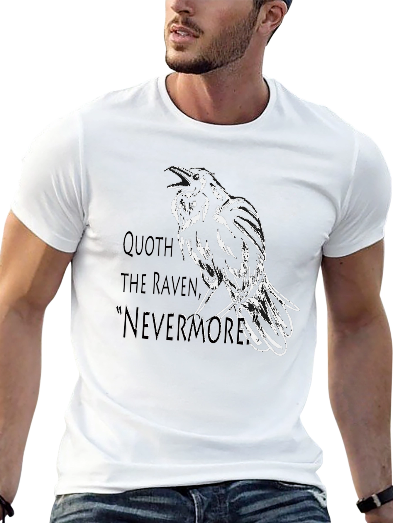 Raven Nevermore Graphic T-Shirt - Black