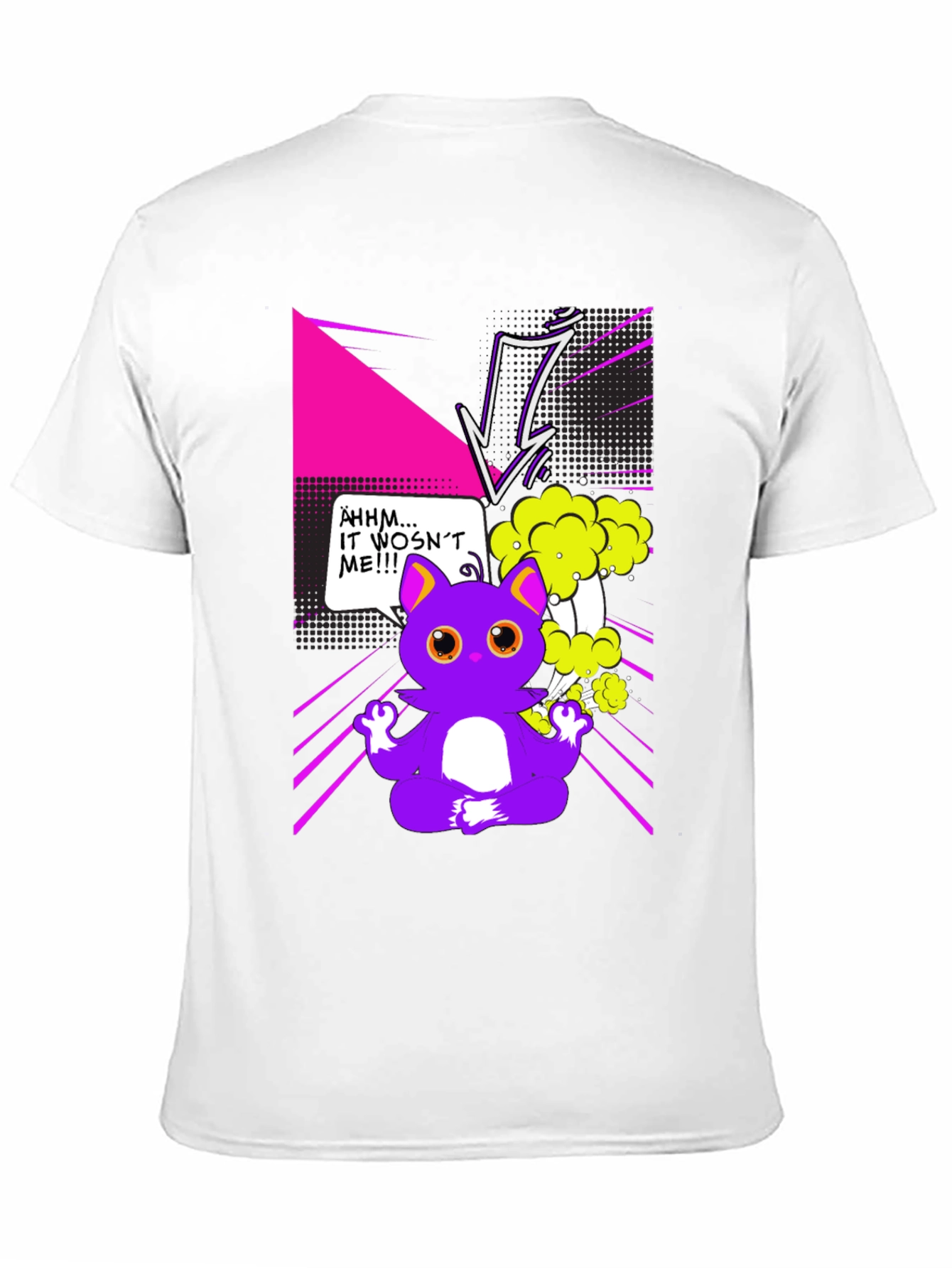 Funny Cartoon Cat Graphic T-Shirt