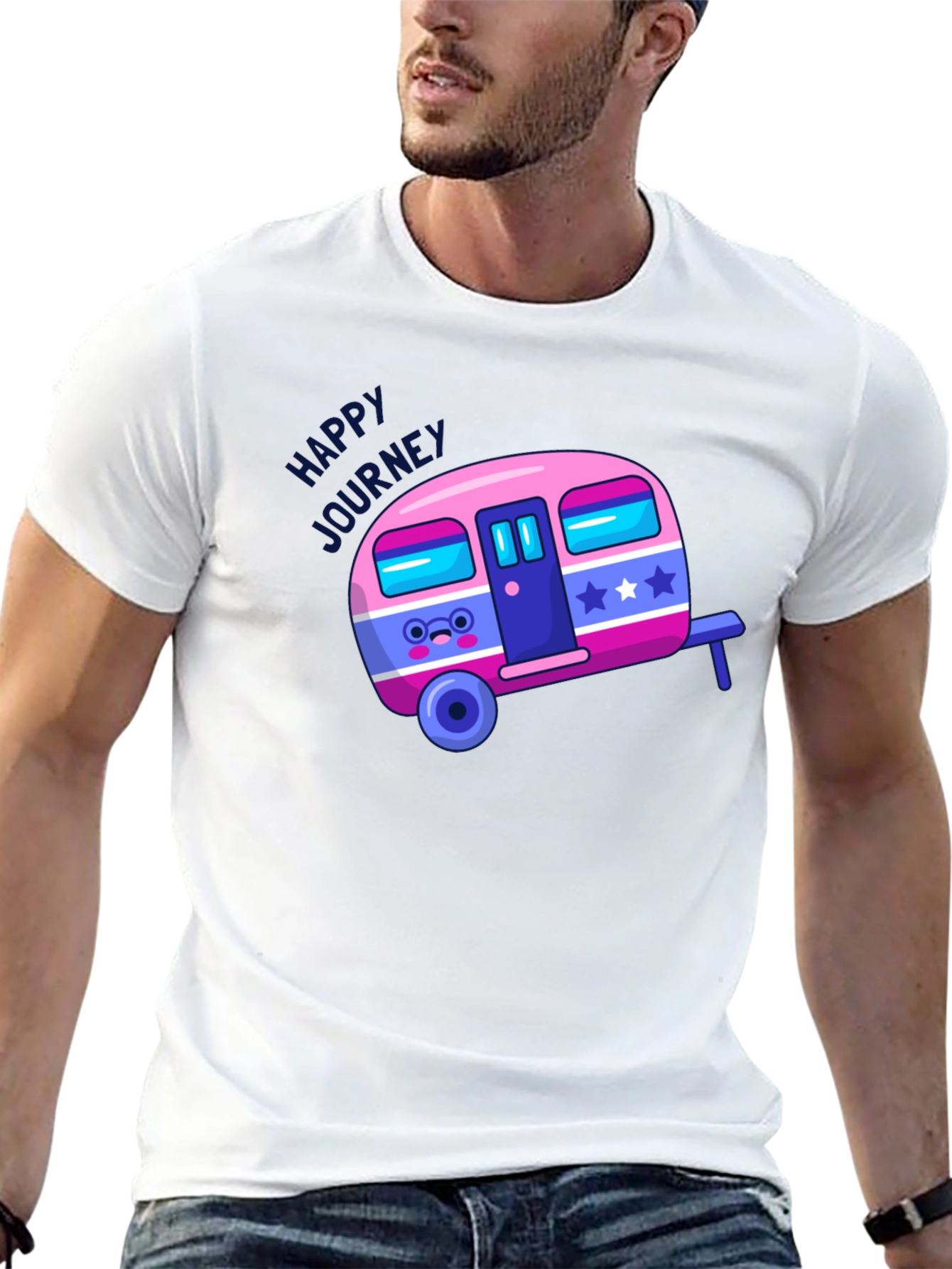 Happy Journey T-Shirt - Cute Campervan Graphic Tee