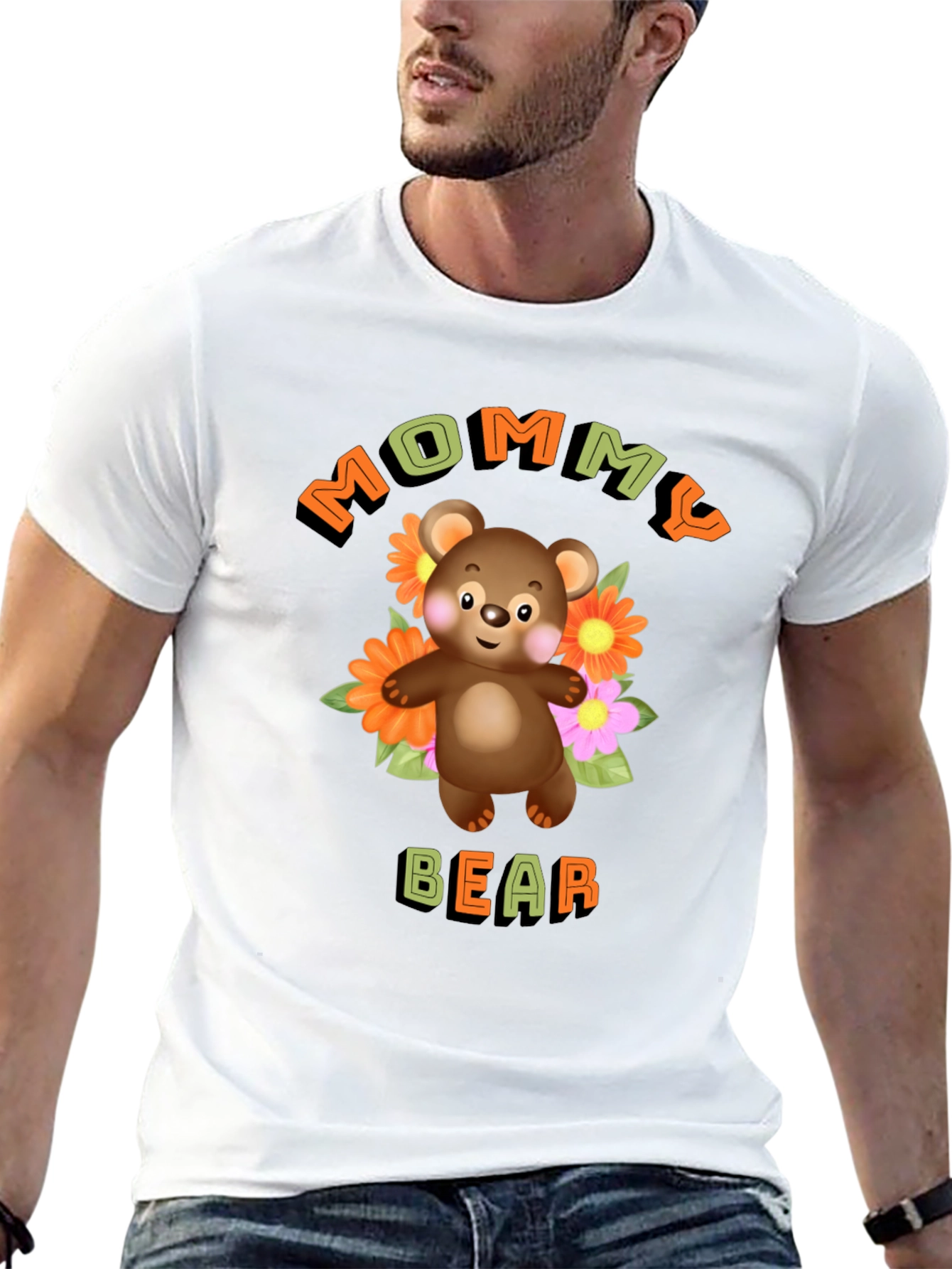 Mommy Bear T-Shirt Cute Cartoon Graphic Tee