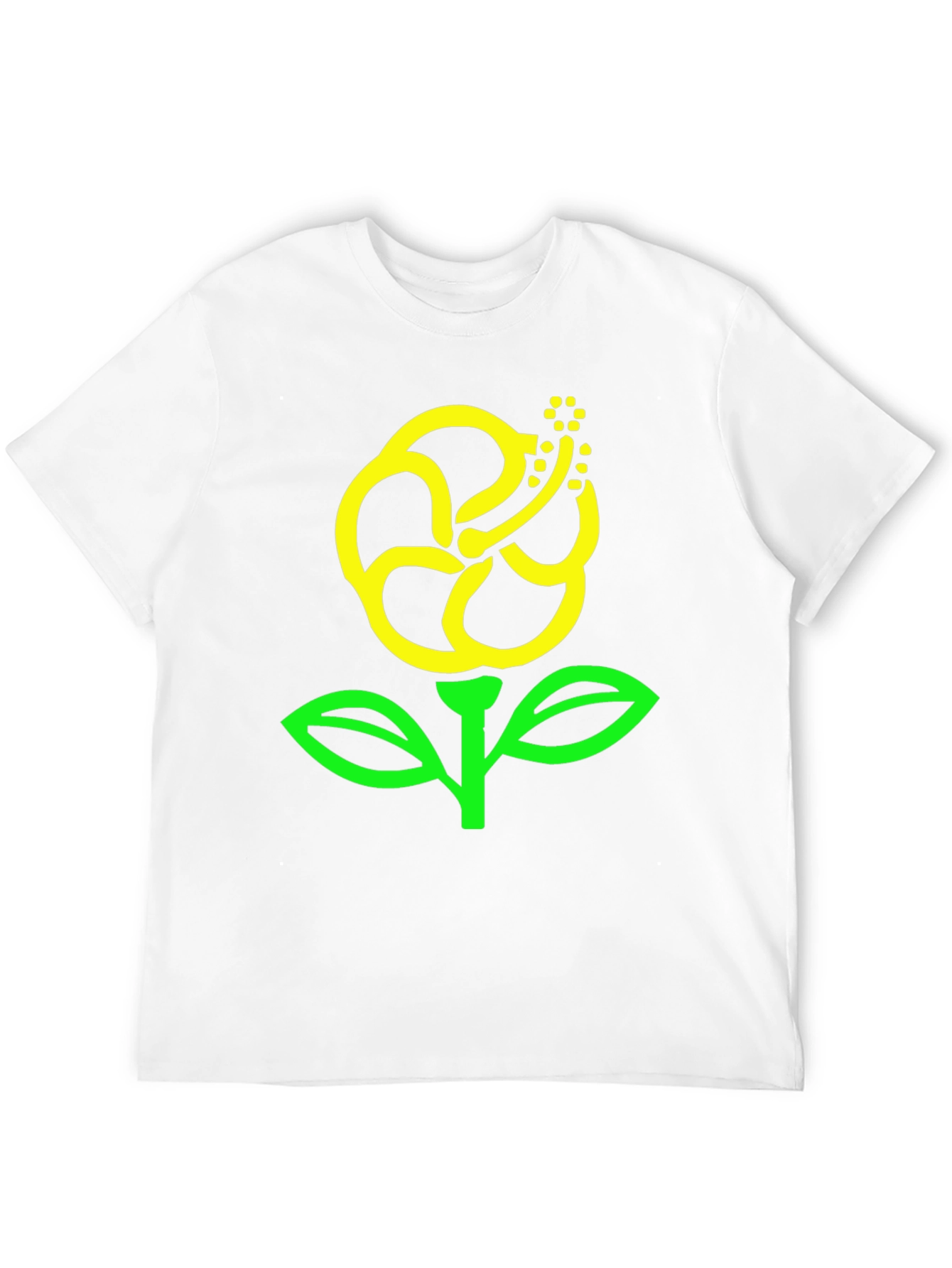 Black T-Shirt with Yellow Flower Graphic Print