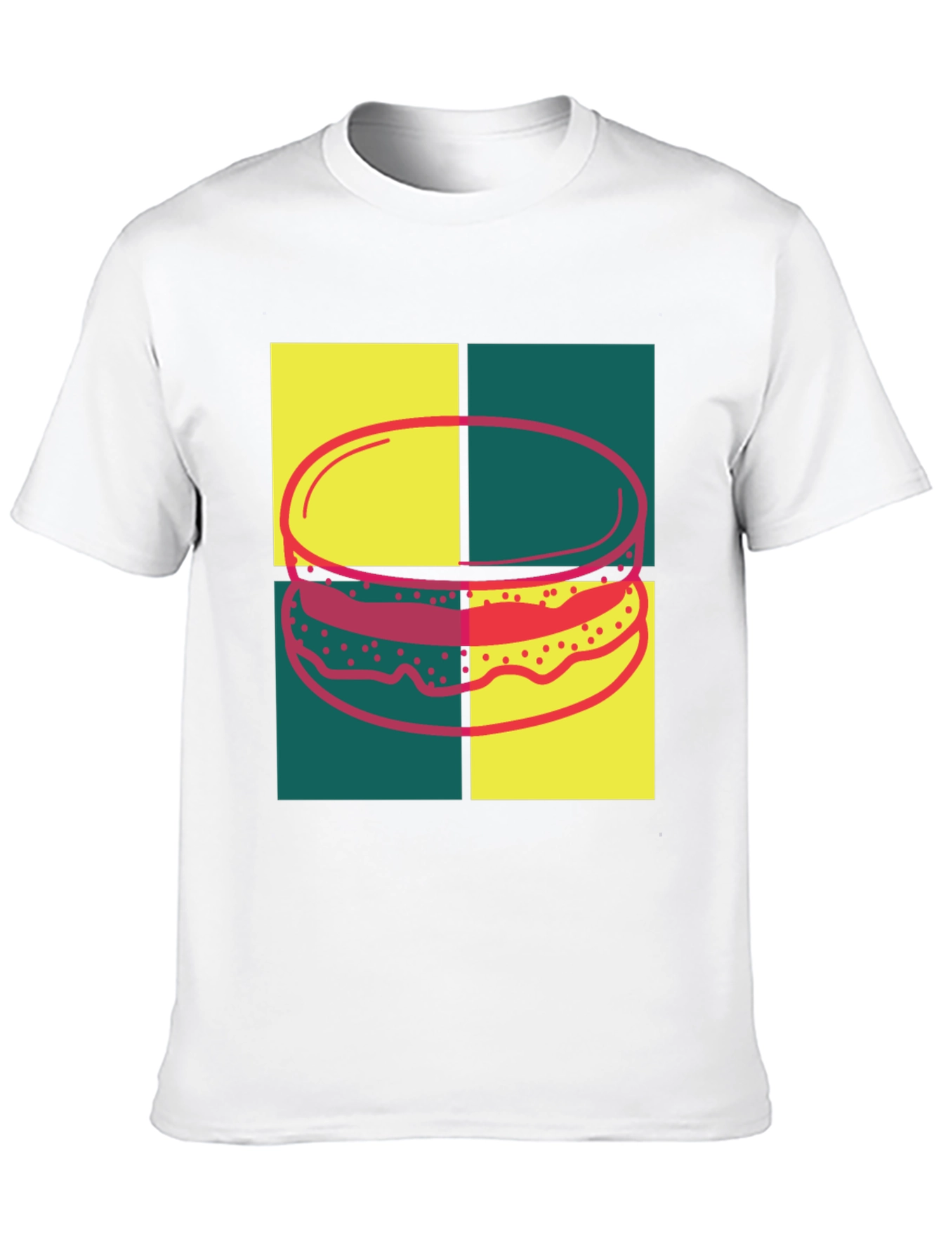 Retro Burger Graphic Tee - Pop Art Style