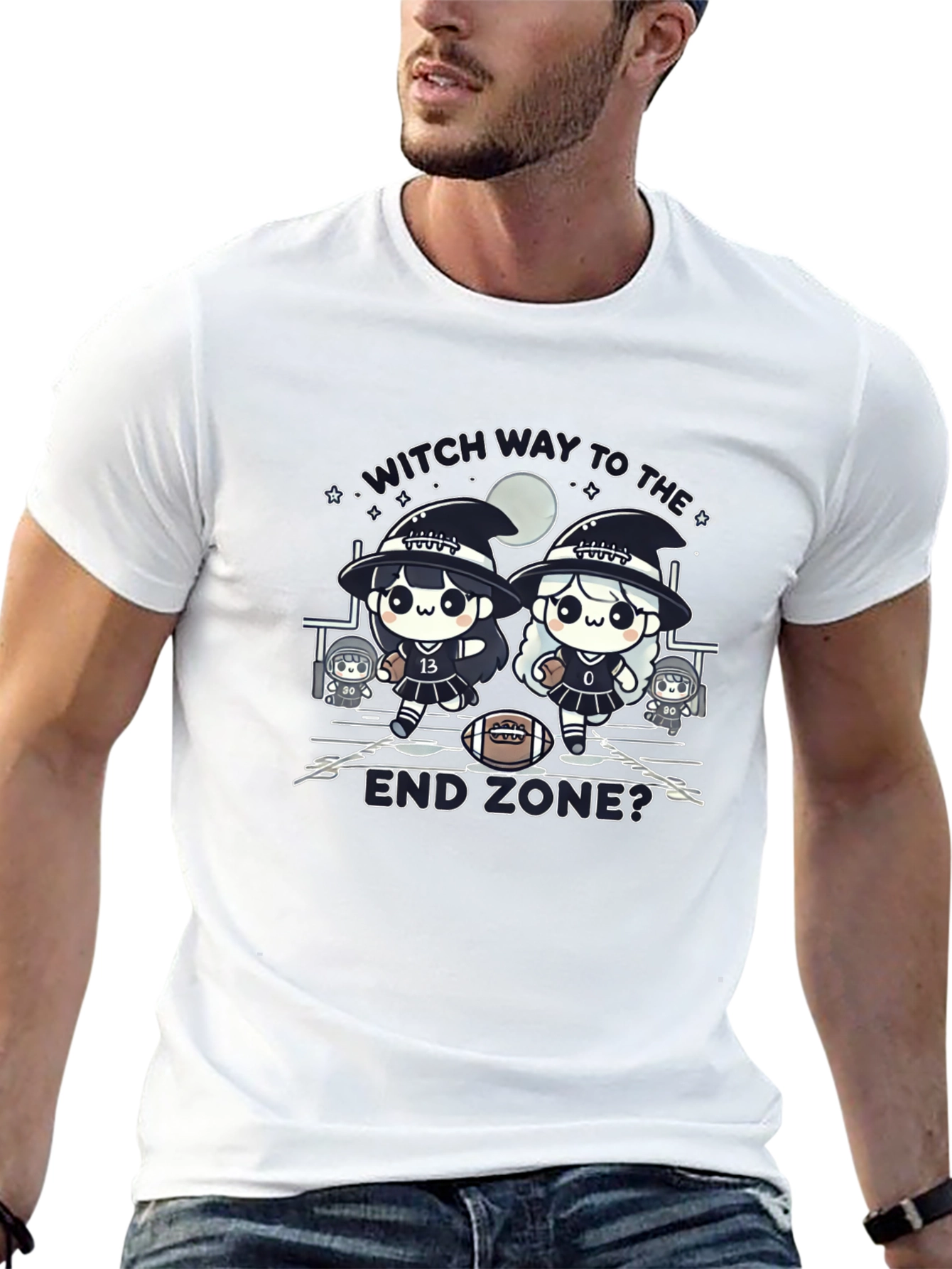 Witch Way to The End Zone Football T-Shirt