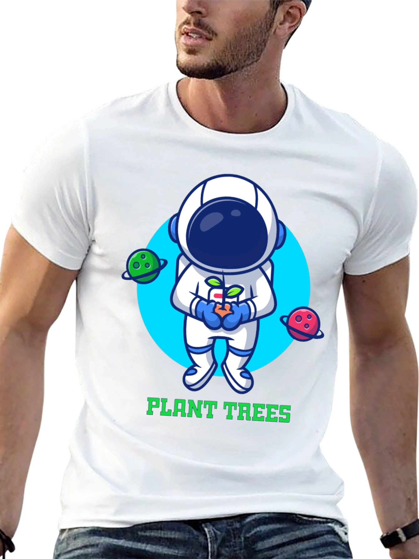 Plant Trees Astronaut Graphic Tee
