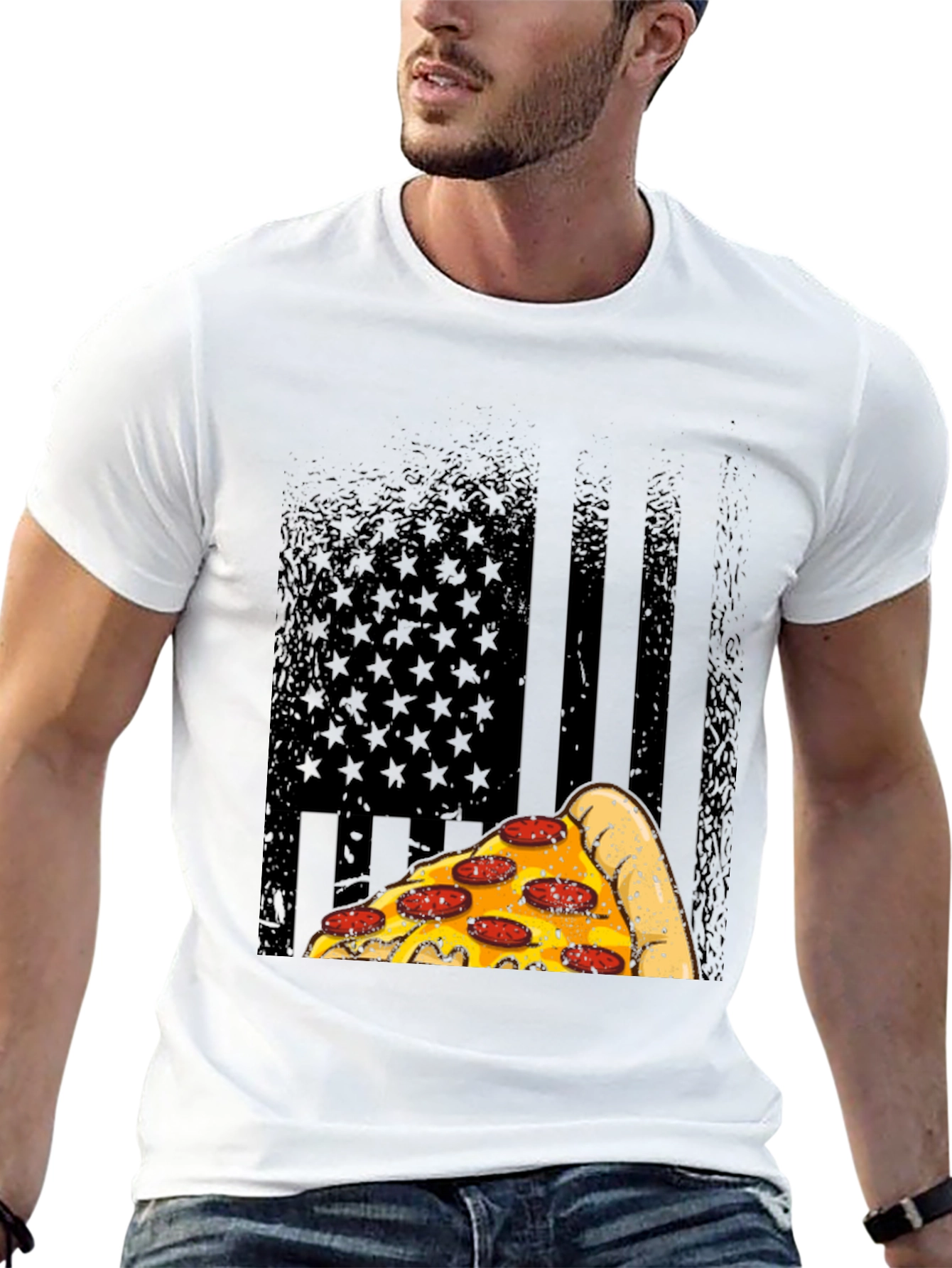 Pizza Flag Graphic T-Shirt