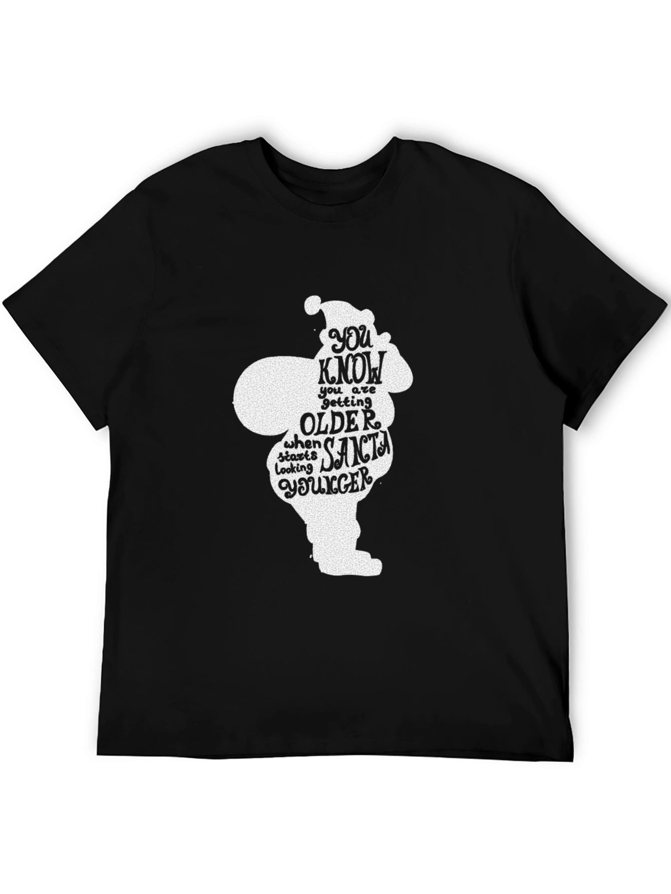 Funny Santa Quote Black Graphic T-Shirt