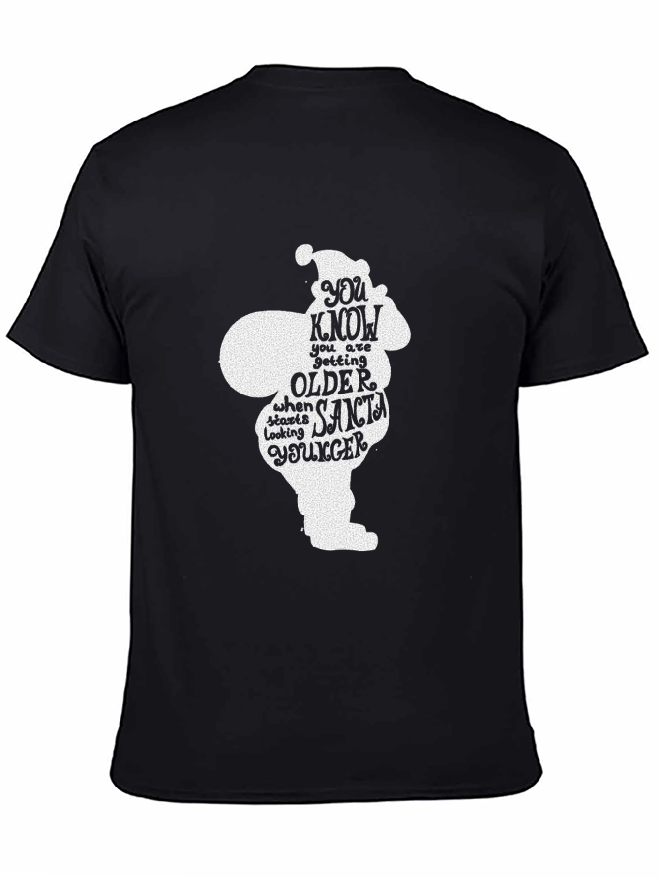 Funny Santa Quote Black Graphic T-Shirt