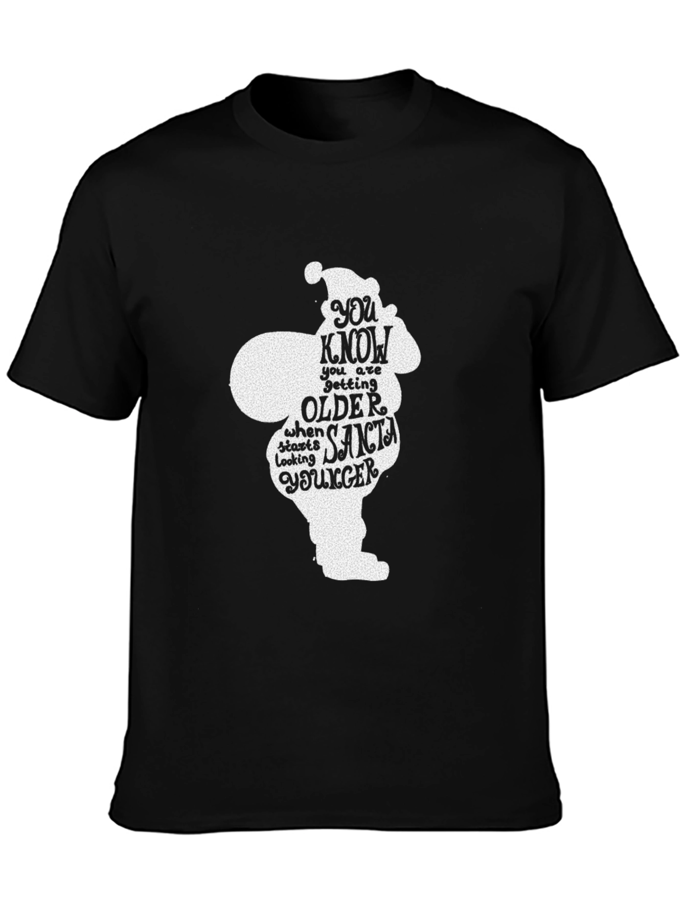 Funny Santa Quote Black Graphic T-Shirt