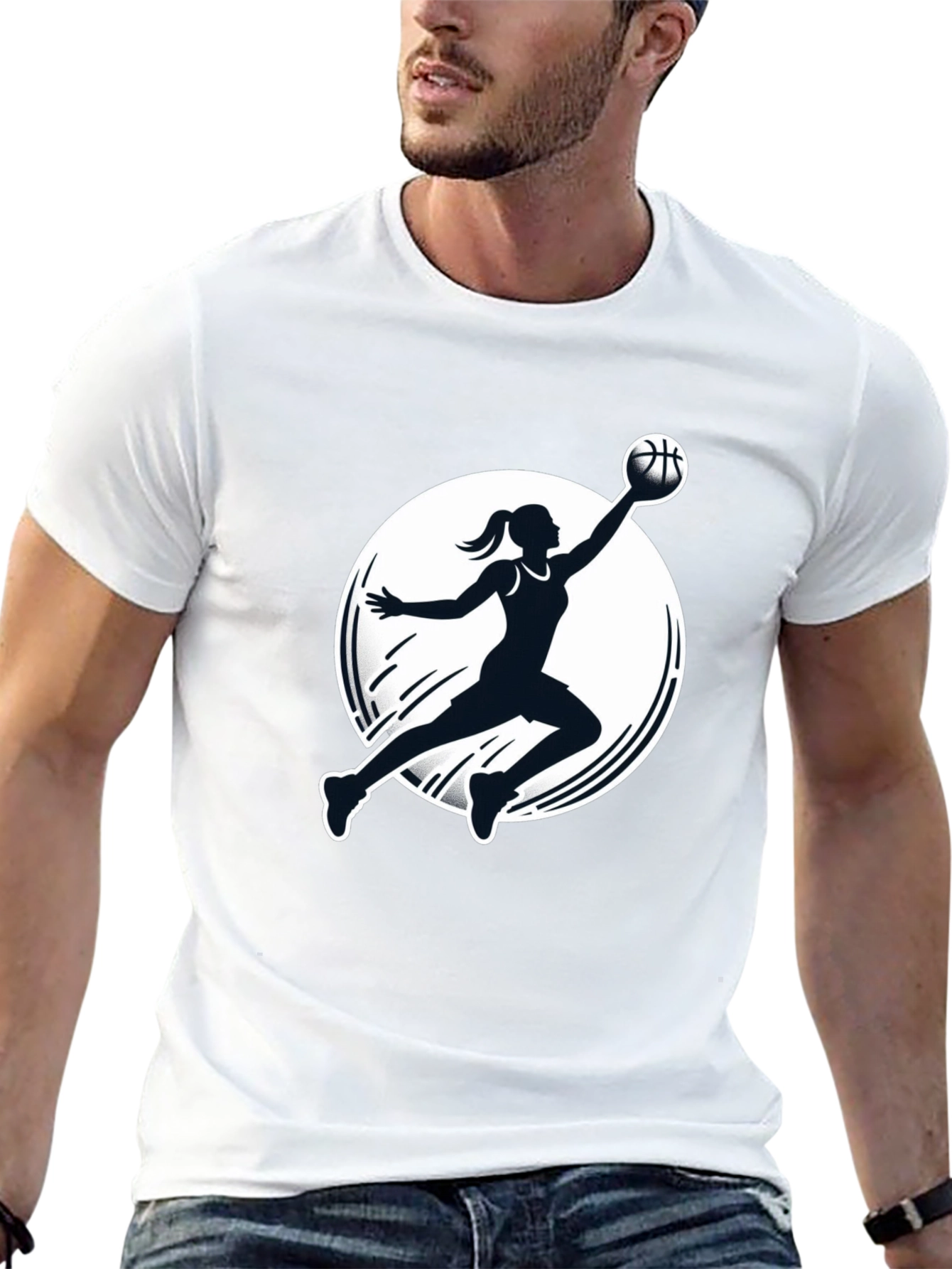 Basketball Player Graphic Black T-Shirt