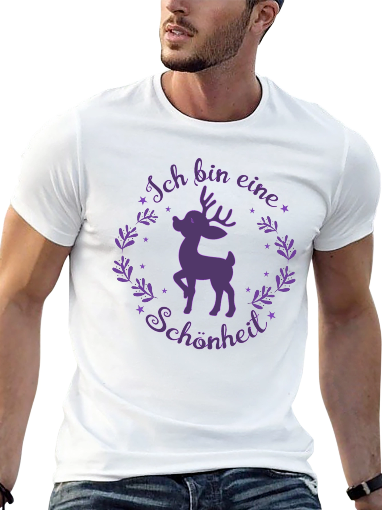 Ich Bin Eine Schönheit Deer Graphic Tee - Black