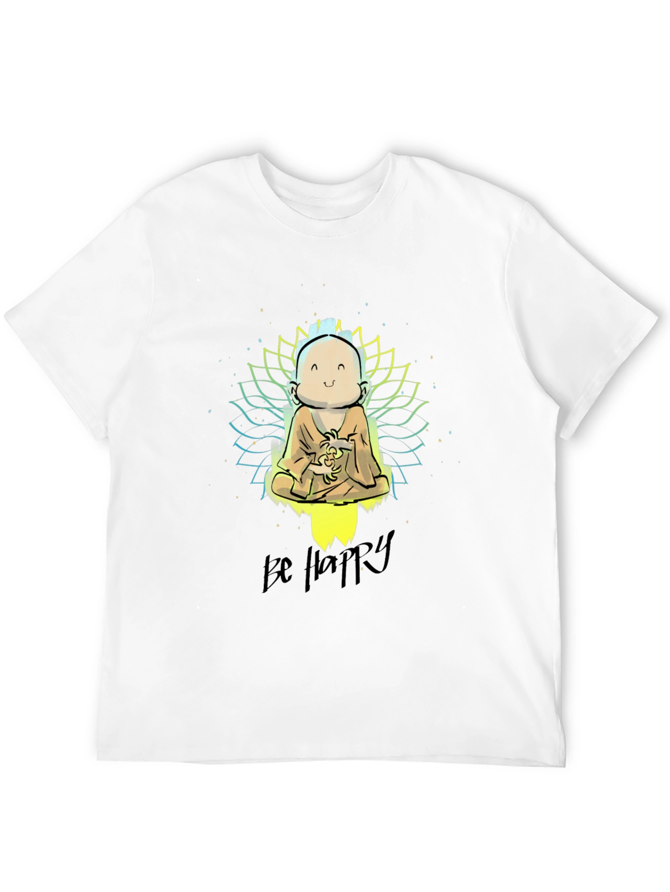 Be Happy Graphic Tee - Buddha Design