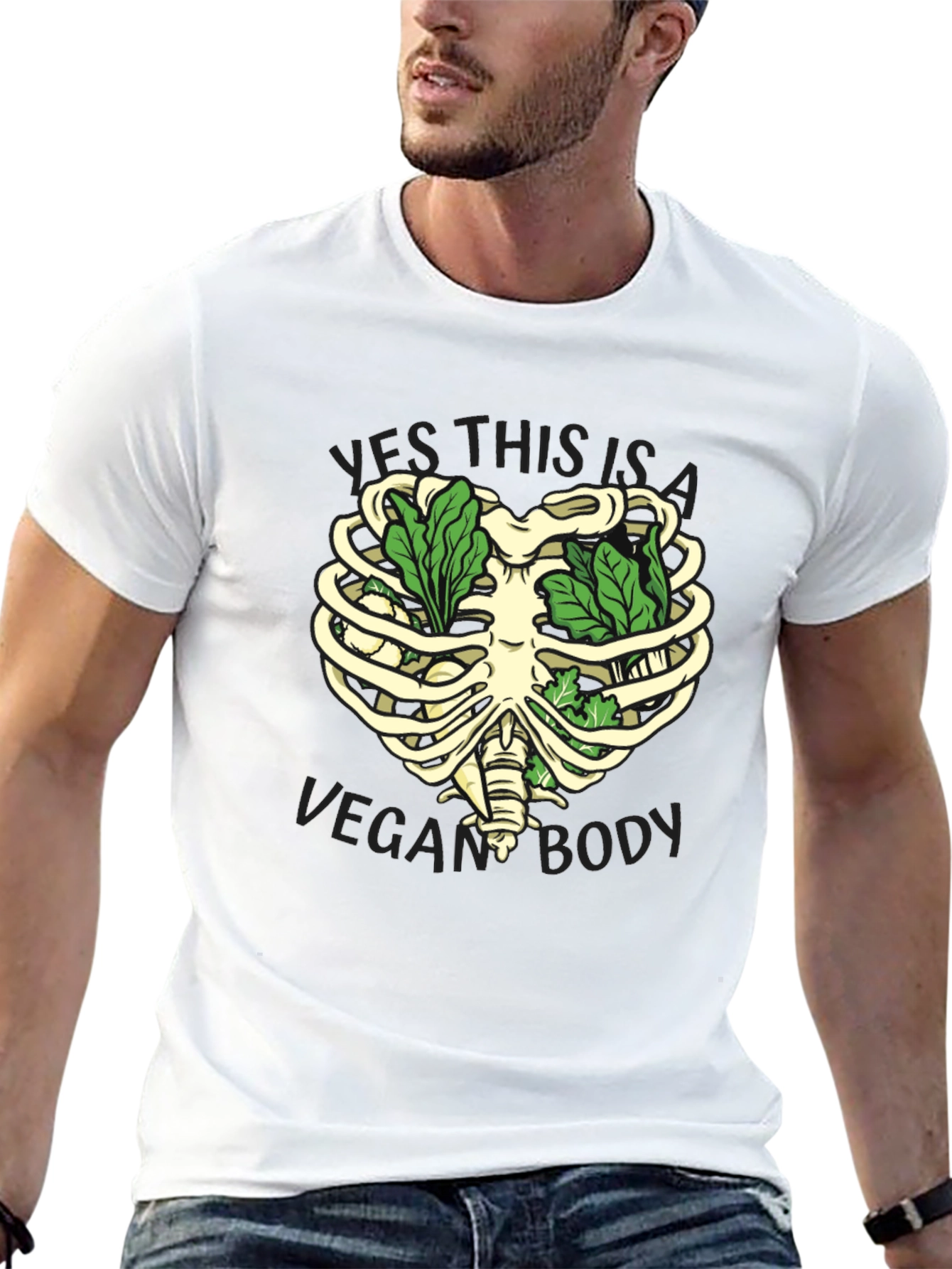 Vegan Body Rib Cage Graphic T-Shirt