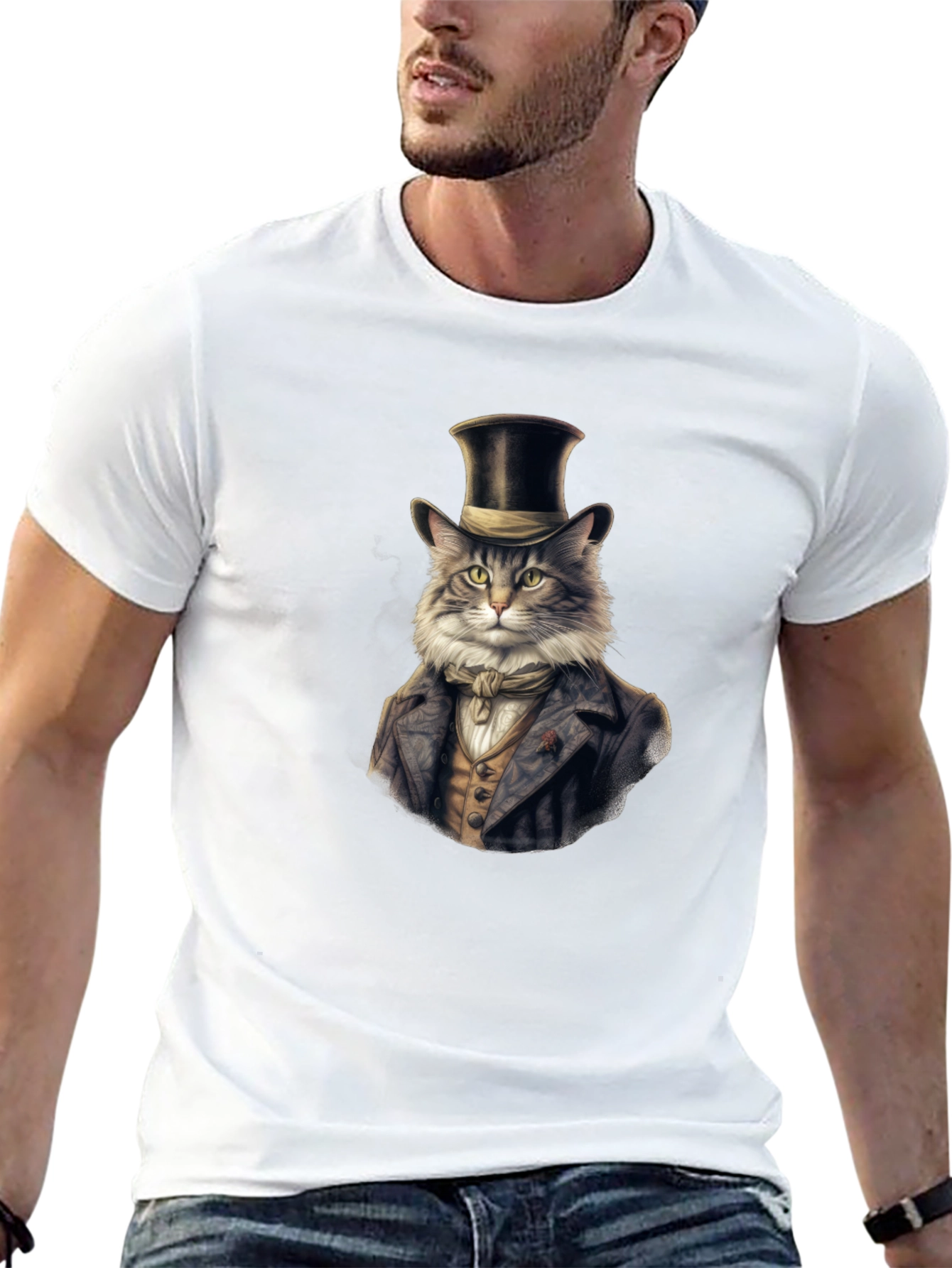 Dapper Cat Top Hat T-Shirt