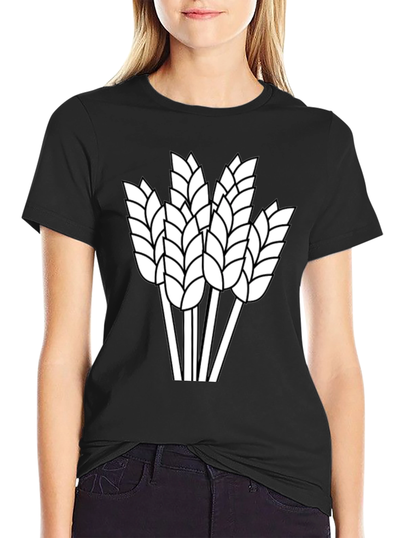 Wheat Graphic Tee - Black Cotton Blend