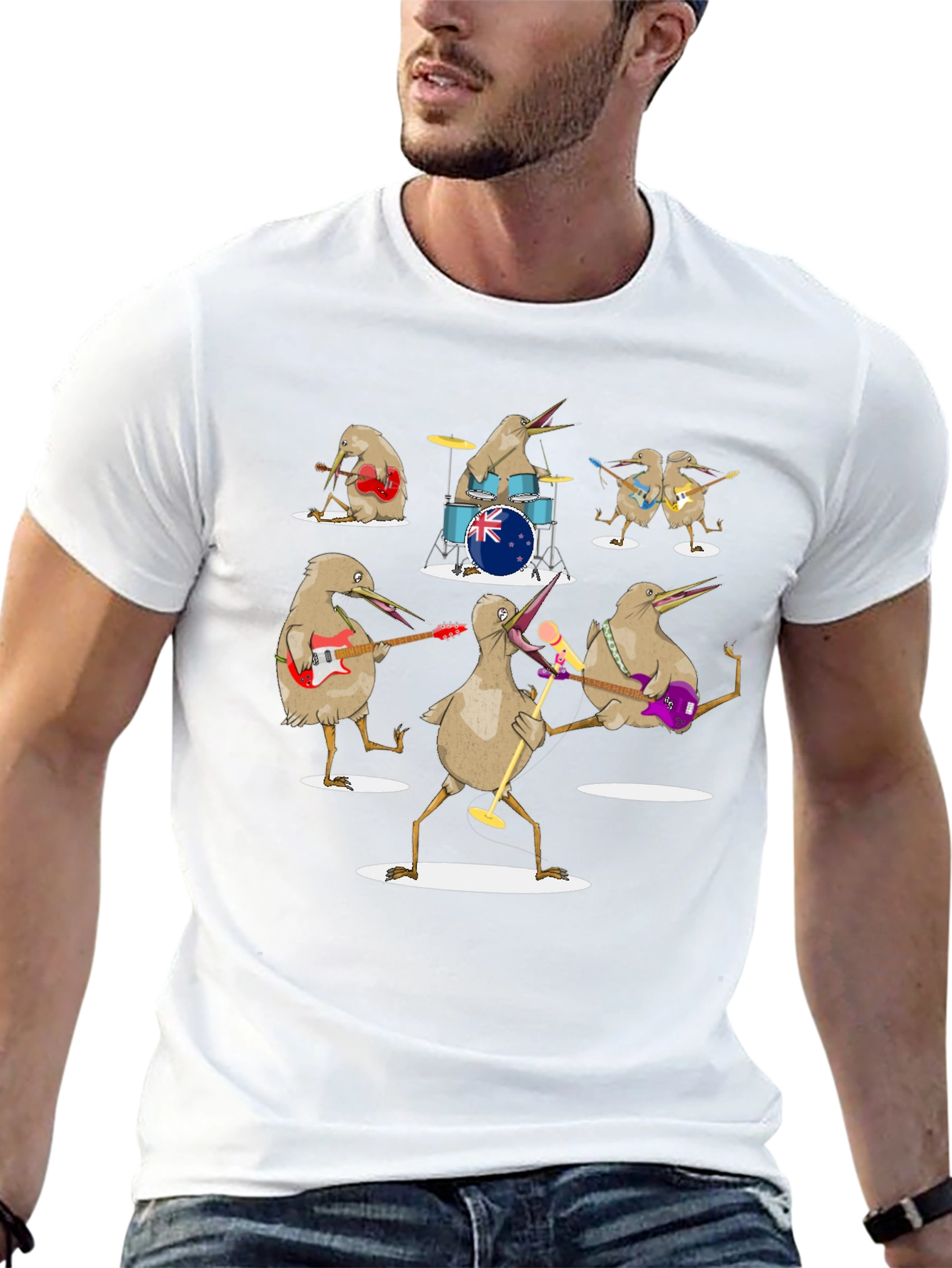 Kiwi Band T-Shirt - Unique Graphic Tee