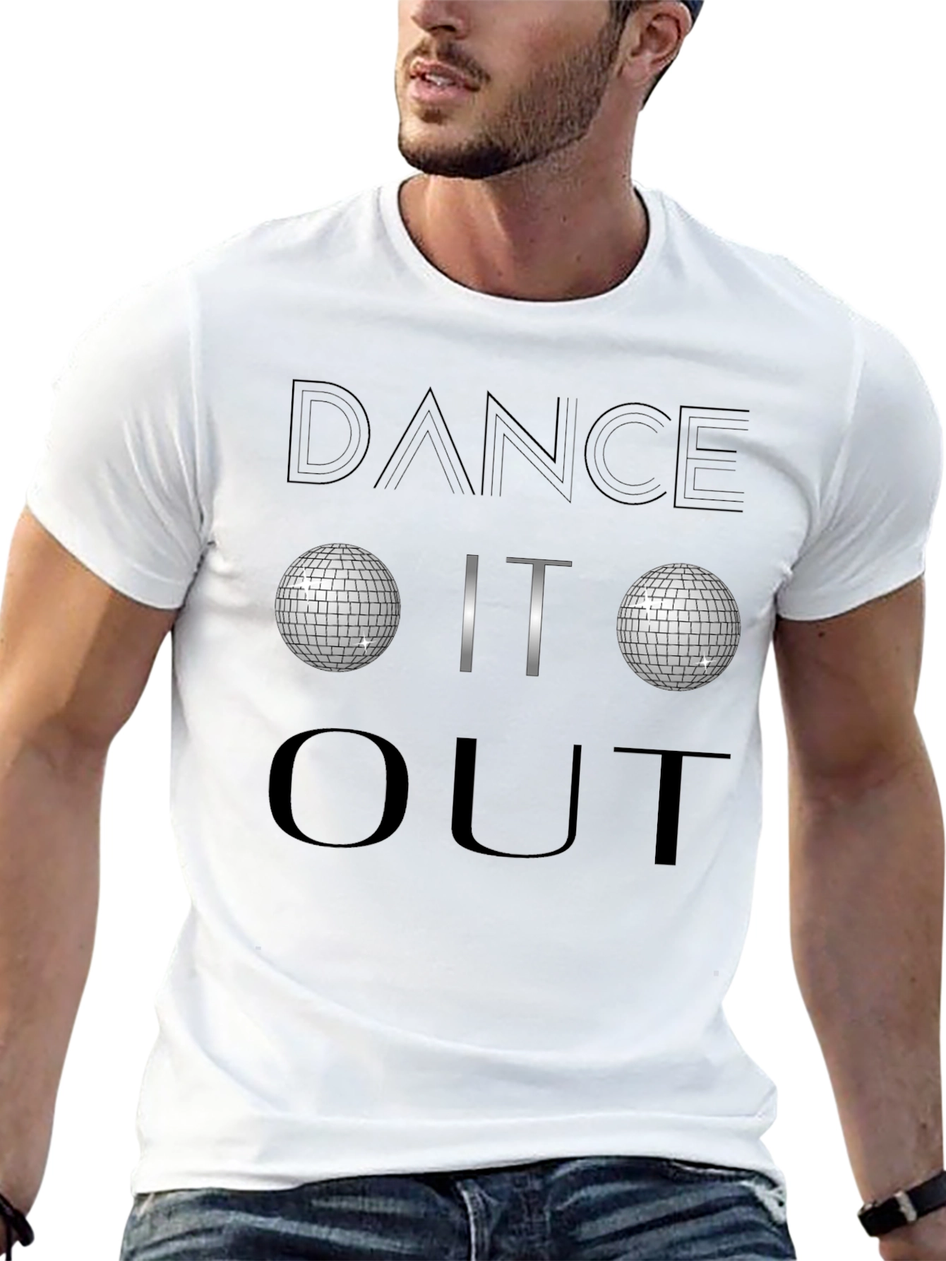 Dance It Out Disco Ball Graphic Tee - Black