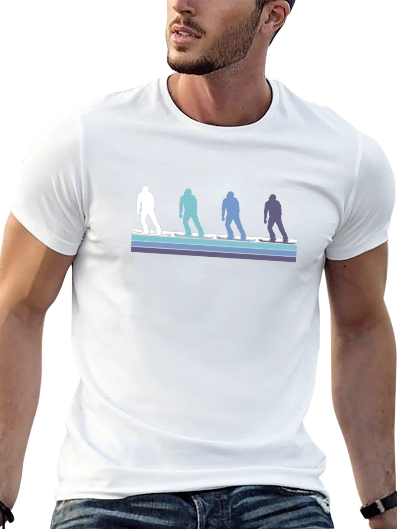 Retro Skier Silhouette Graphic Tee