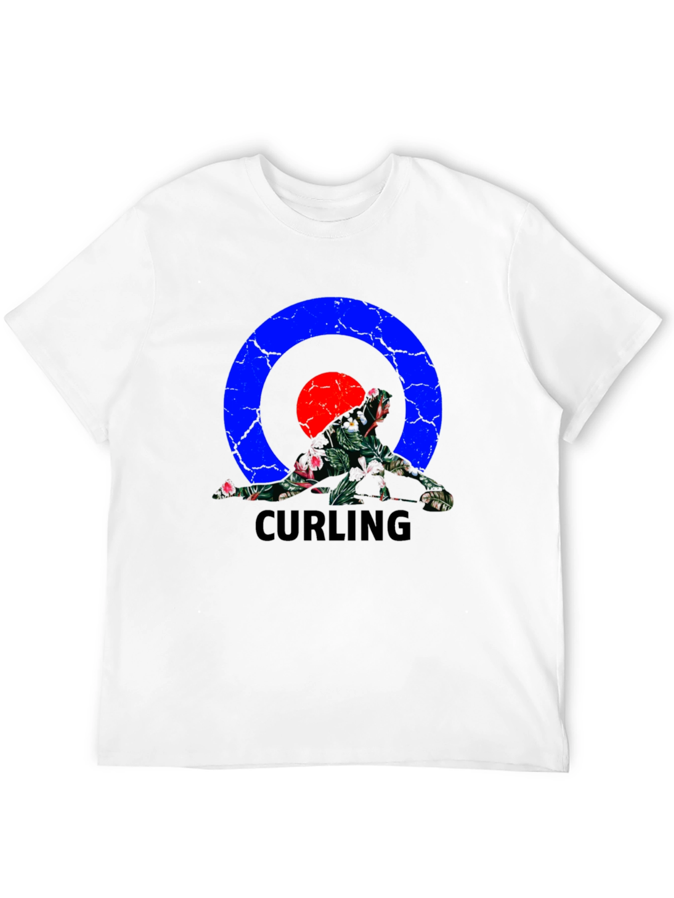 Curling Floral Black T-Shirt