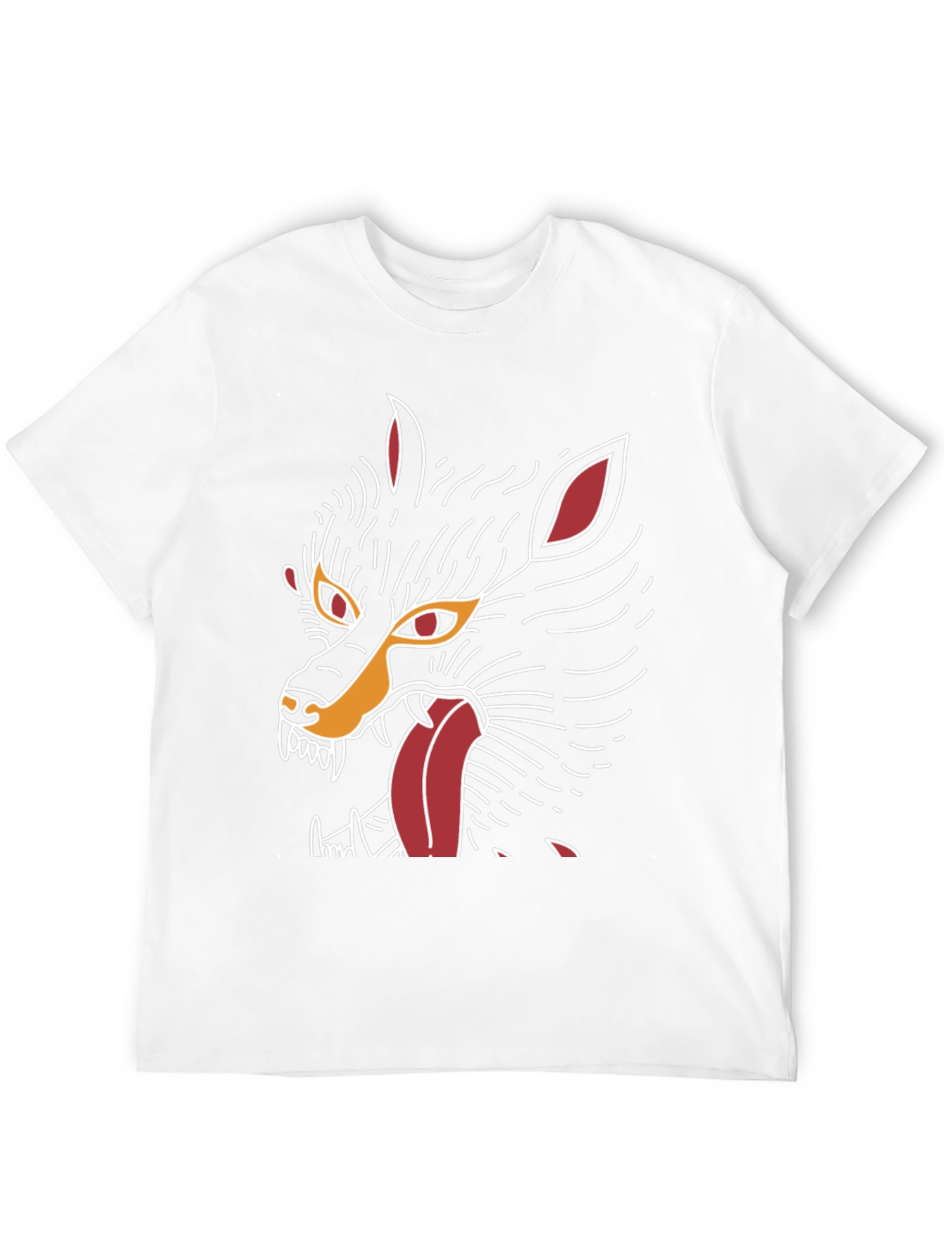 Mens Black Graphic Tee - Wolf Design