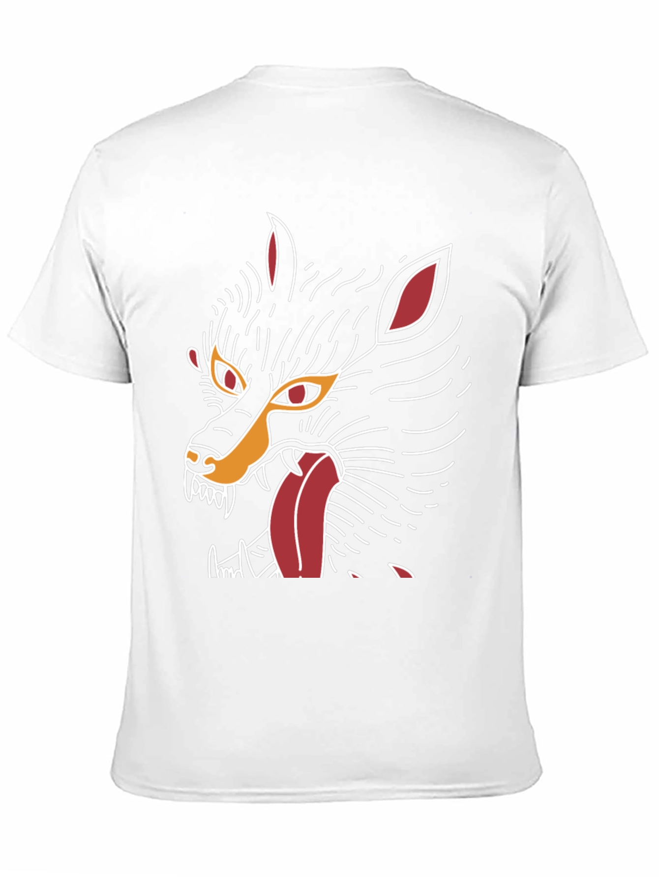 Mens Black Graphic Tee - Wolf Design