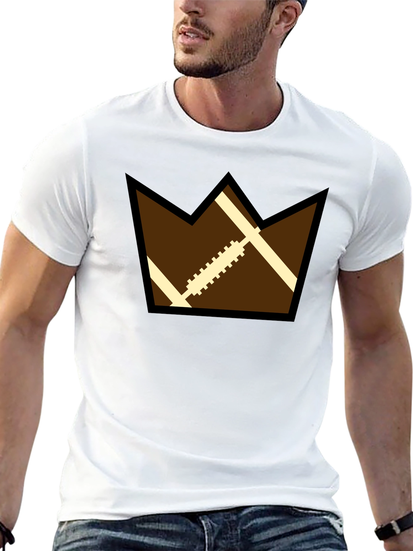 Football Crown Graphic Black T-Shirt