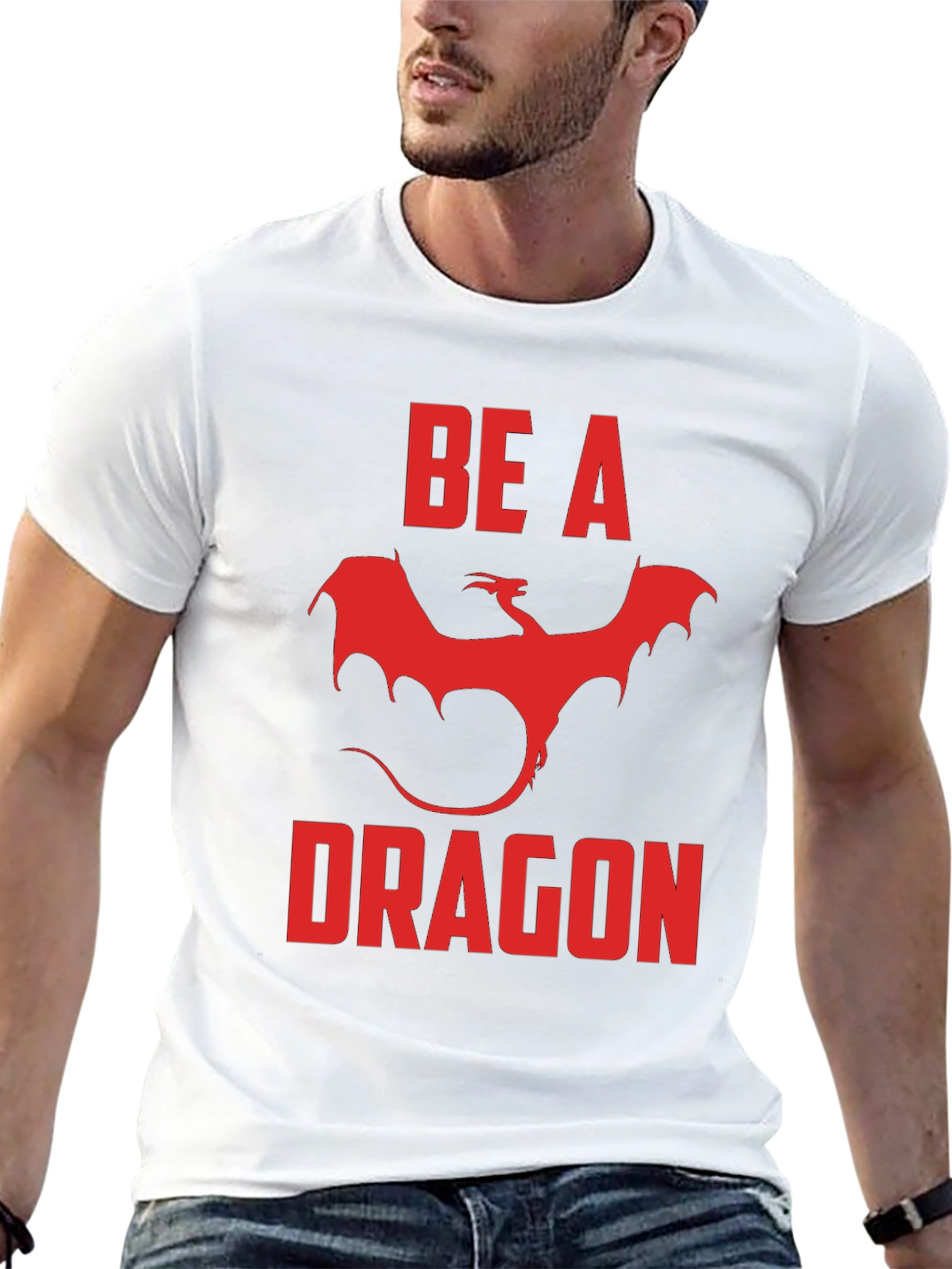 Be A Dragon Graphic Tee - Red on Black