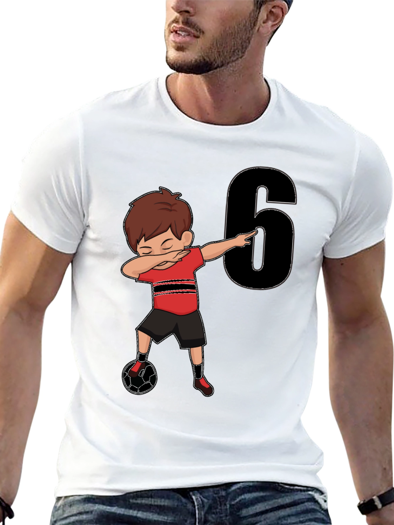Boys 6th Birthday Soccer Dab T-Shirt