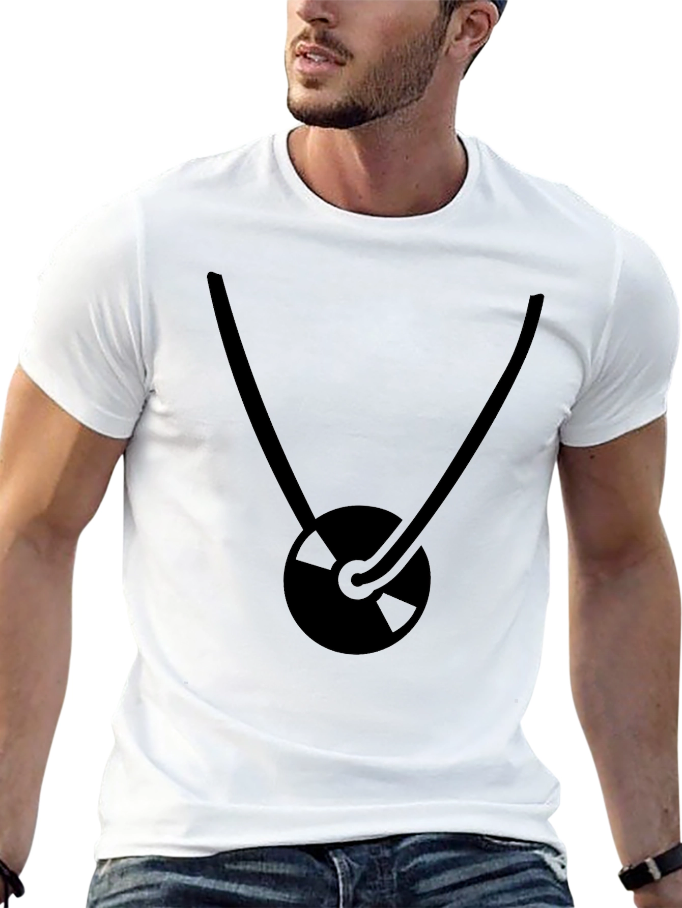 Minimalist Black T-Shirt with Hockey Sticks Design
