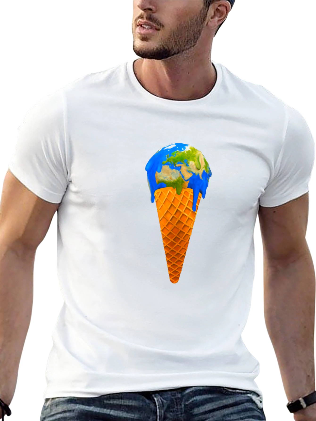 Earth Ice Cream Cone Graphic Tee