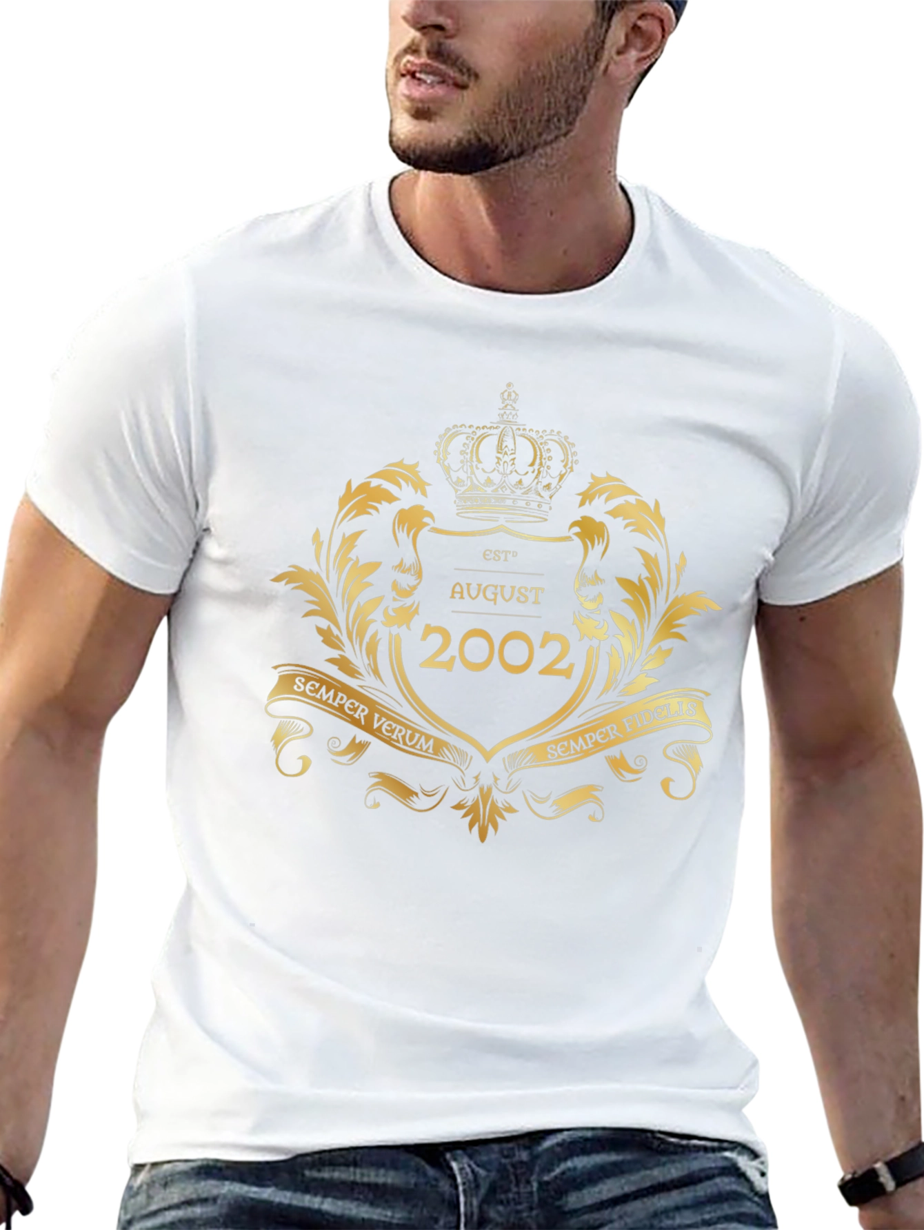 August 2002 Gold Emblem Black T-Shirt