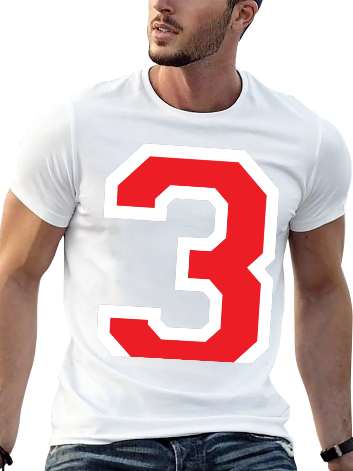 Bold Number 3 Graphic T-Shirt - Black