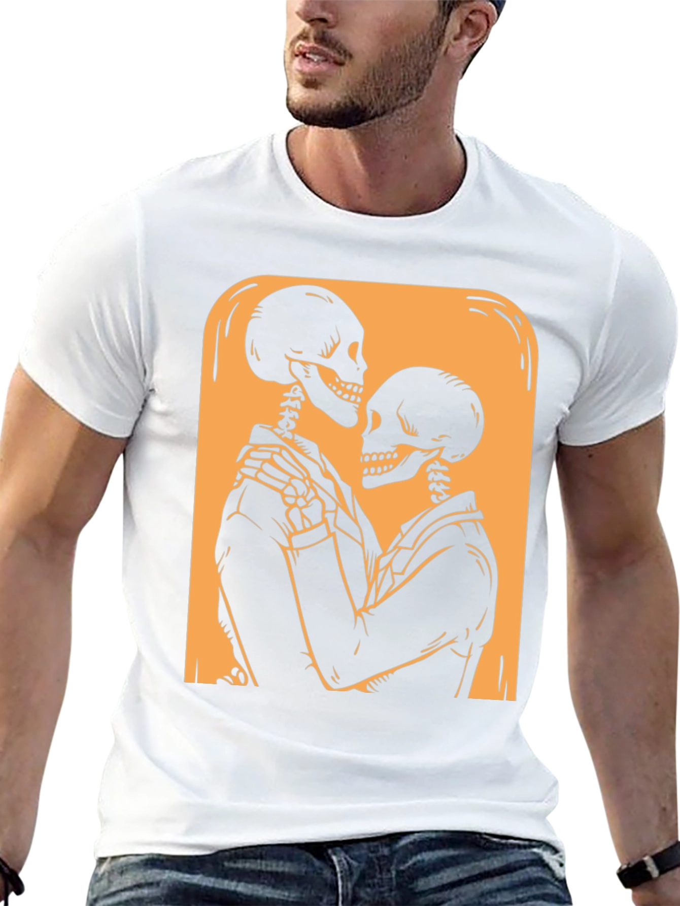 Skeleton Couple Graphic Tee - Black