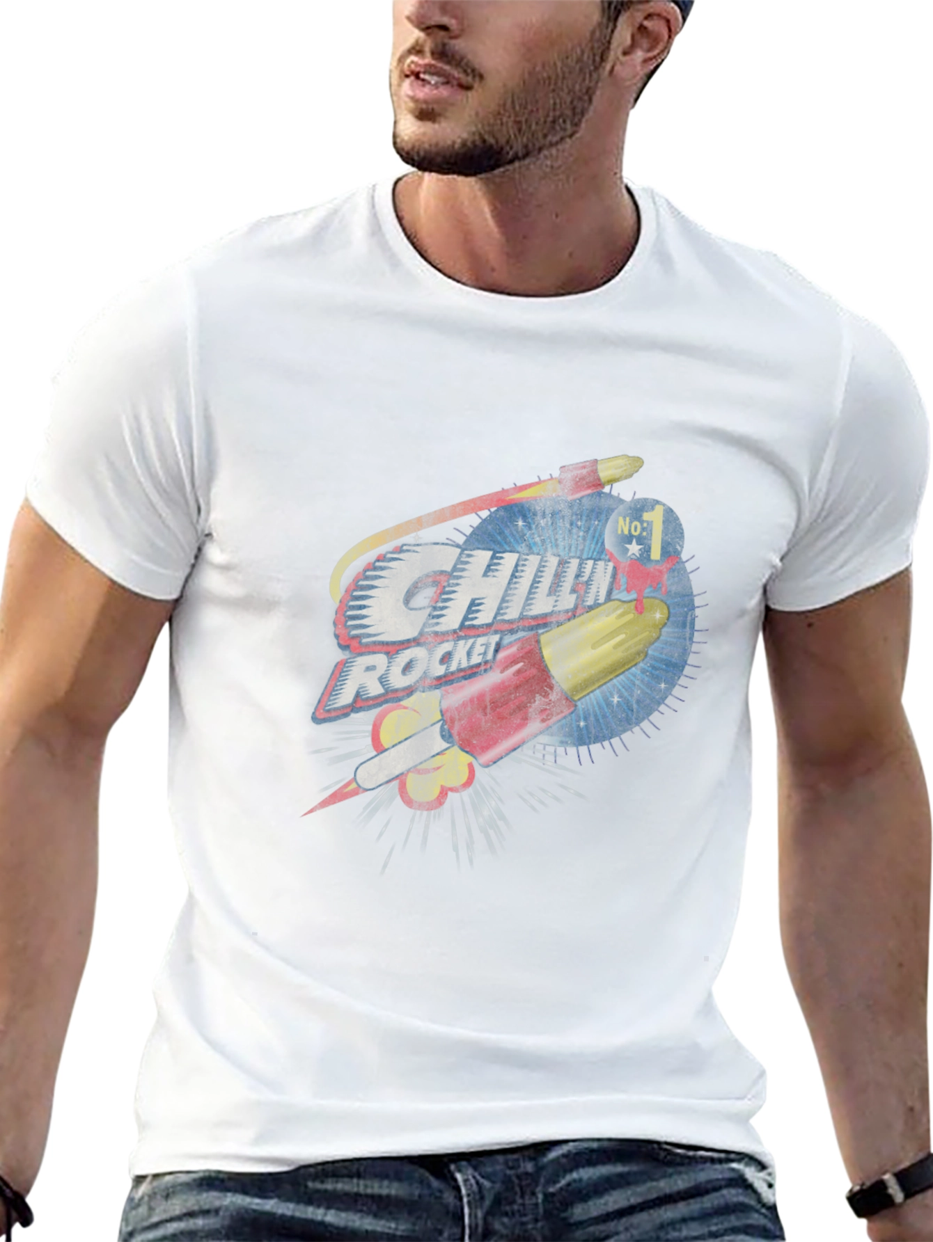 Chili Rocket Graphic Tee - Retro Design